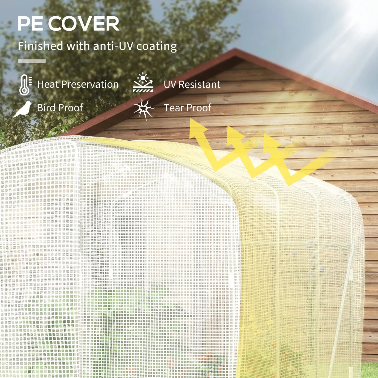 2 x 2 x 2m Walk In Polytunnel Greenhouse with Cover & Steel Frame - Grow House - Home and Garden Furniture Shop - rustic - furniture