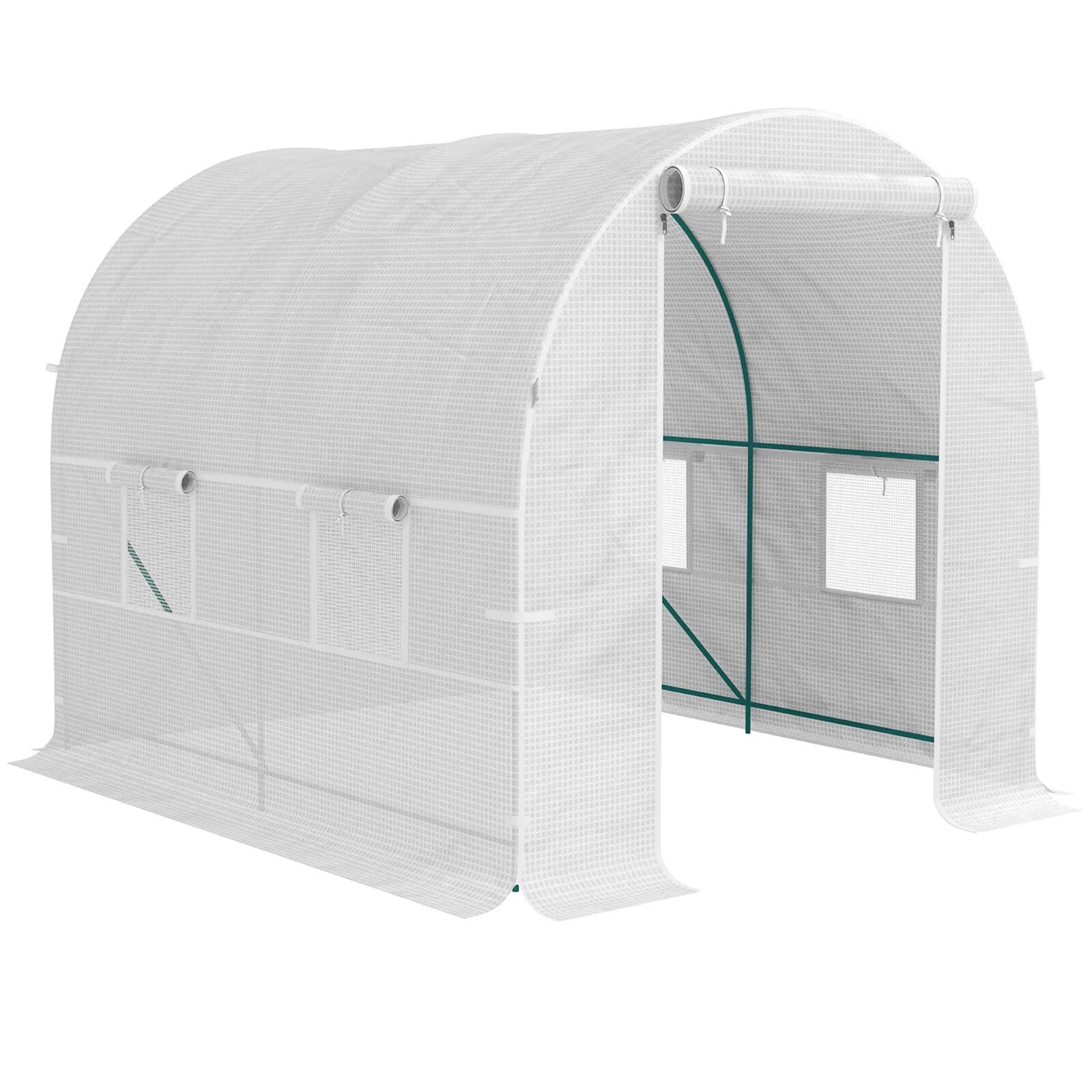 2 x 2.5m Walk In Polytunnel Greenhouse with Windows Roll Up Door Steel Frame - Home and Garden Furniture Shop - rustic - furniture