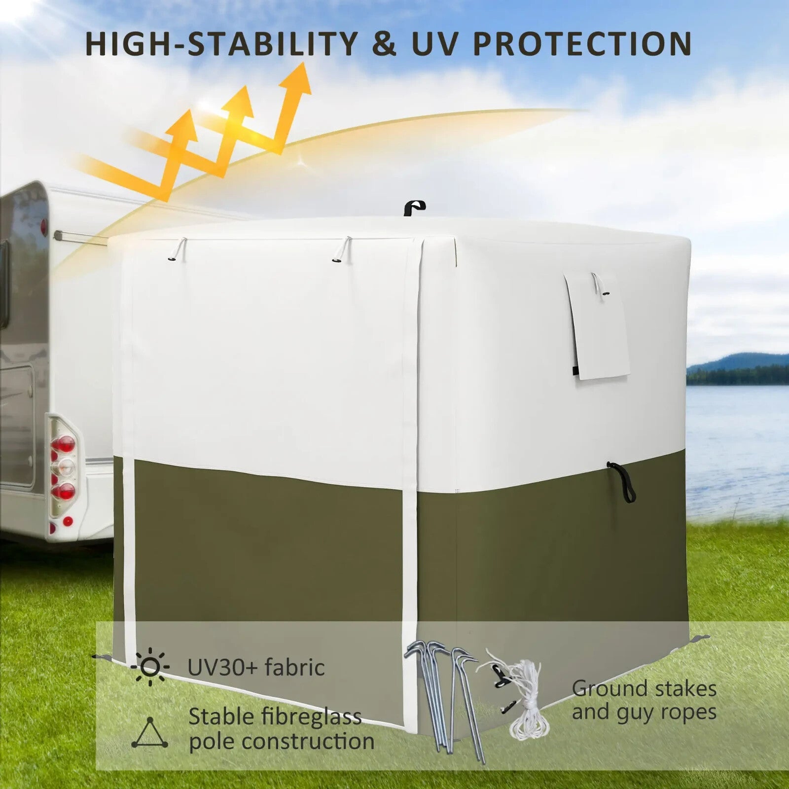 2 x 2m Pop Up Gazebo with Accessories Outdoor Garden Tent Shelter Camping Canopy - Home and Garden Furniture Shop - rustic - furniture