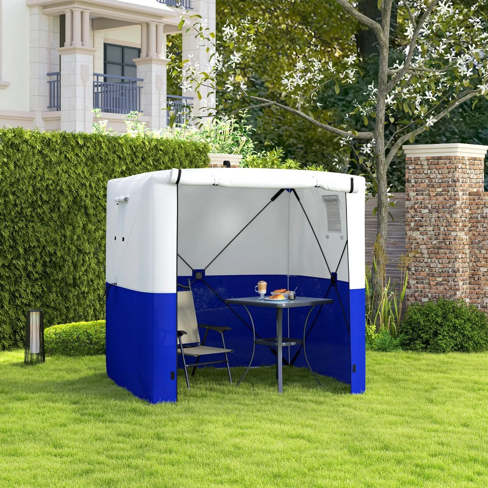 2 x 2m Pop Up Gazebo with Sides Party Tent Blue Camping Shelter Festival Gazebo - Home and Garden Furniture Shop - #rustic - furniture#