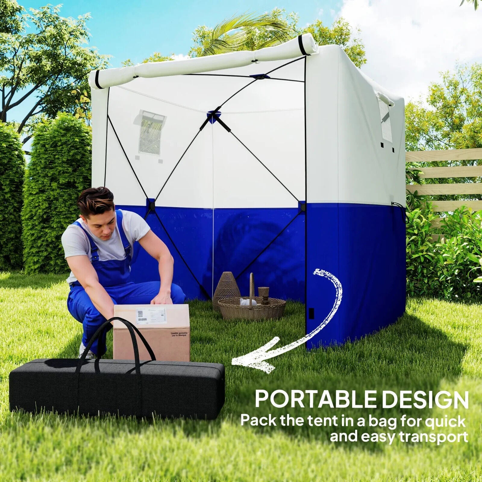2 x 2m Pop Up Gazebo with Sides Party Tent Blue Camping Shelter Festival Gazebo - Home and Garden Furniture Shop - #rustic - furniture#
