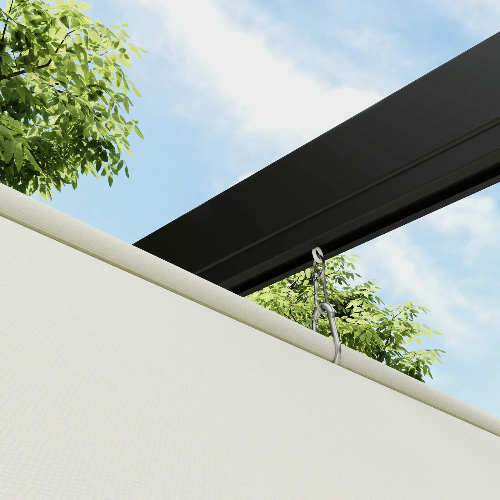 2 x 3 m Lean To Metal Pergola with Retractable Roof for Garden Patio or BBQ Area - Home and Garden Furniture Shop - rustic - furniture