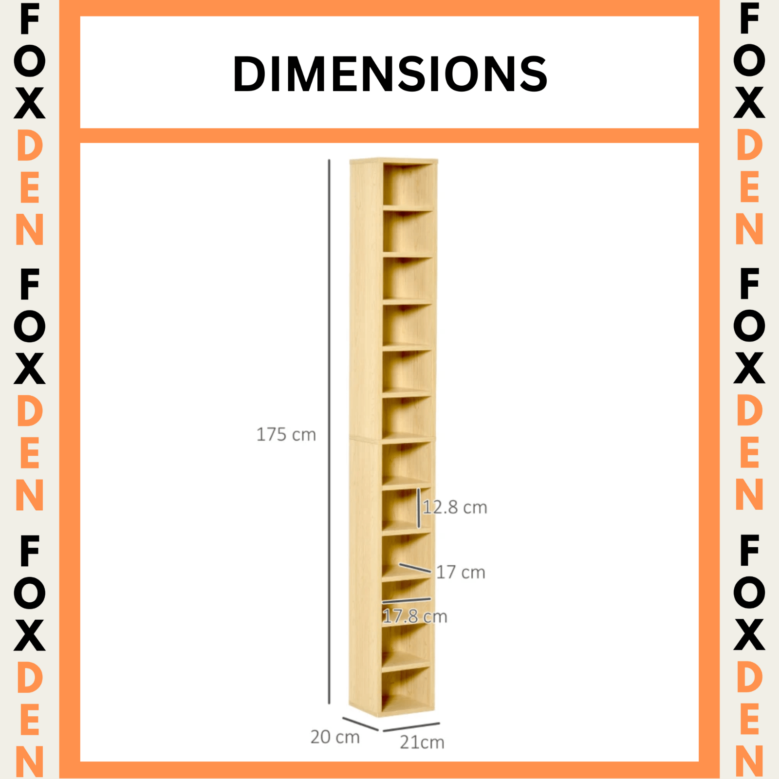 204 CD Storage Unit DVD Storage Tower for Living Room Media Shelving Home Office - Home and Garden Furniture Shop - rustic - furniture