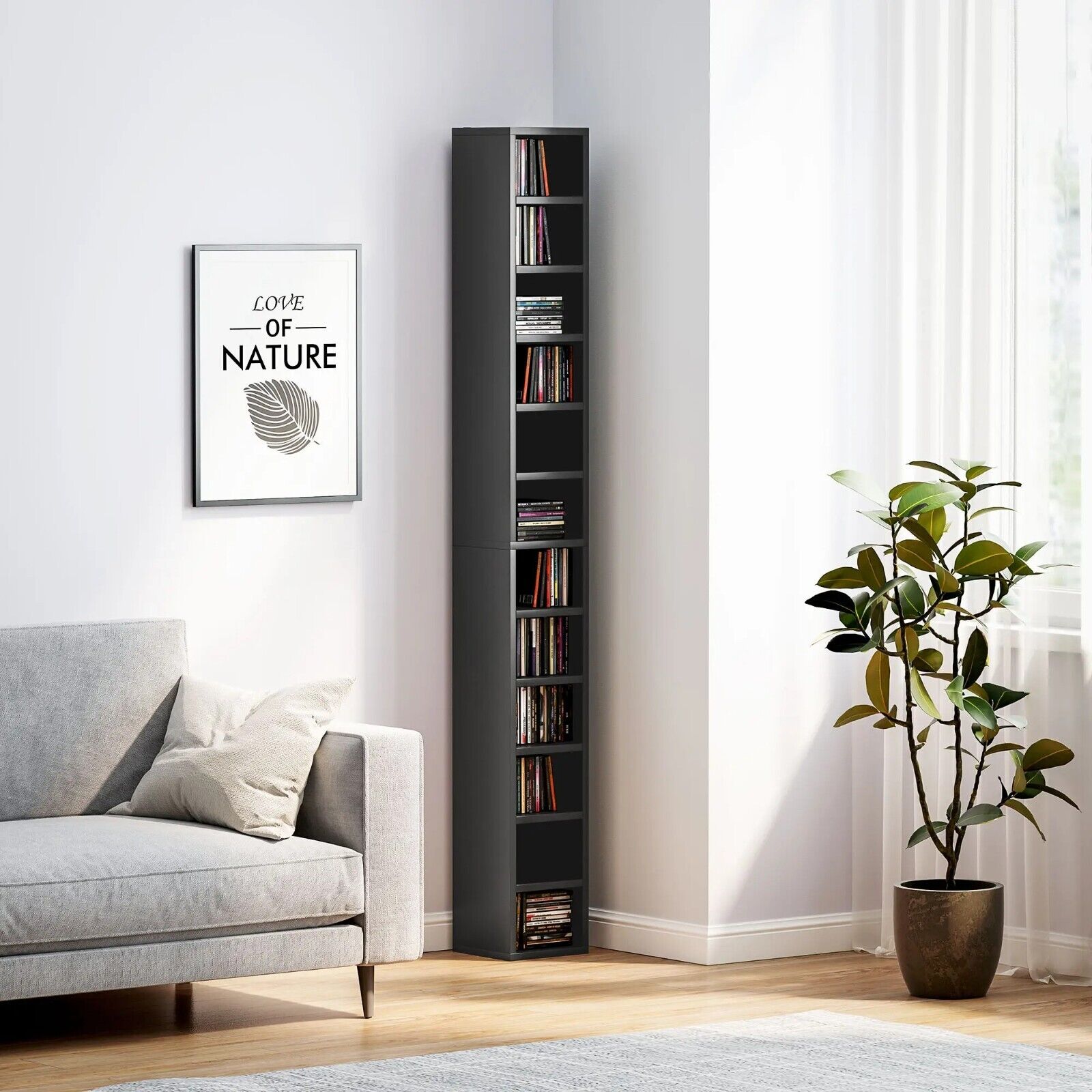 204 CD Storage Unit DVD Storage Tower for Living Room Media Shelving Home Office - Home and Garden Furniture Shop - rustic - furniture