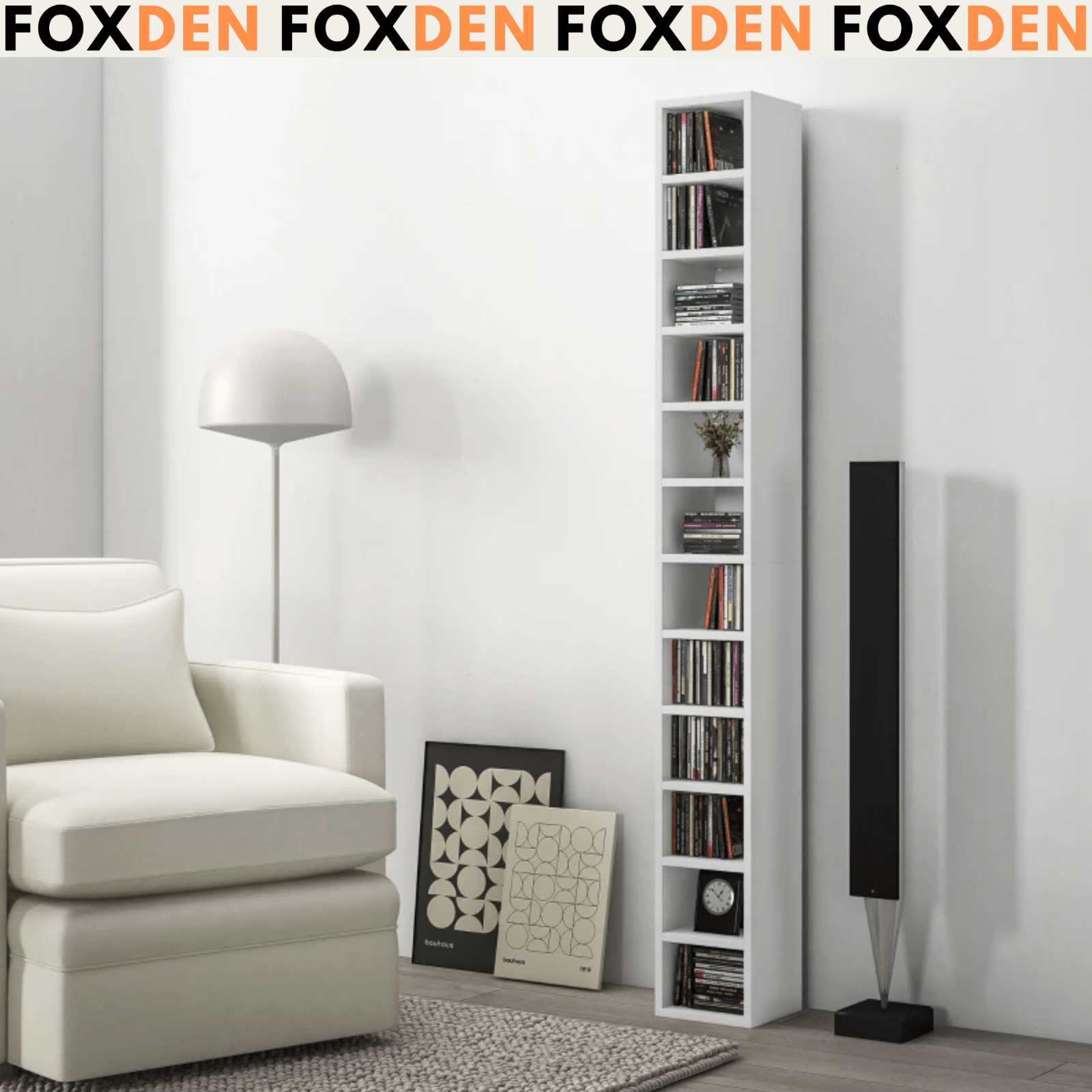 204 CD Storage Unit DVD Storage Tower for Living Room Media Shelving Home Office - Home and Garden Furniture Shop - rustic - furniture