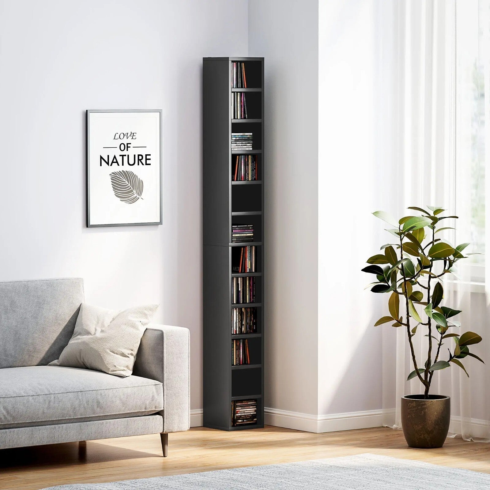 204 CD Storage Unit DVD Storage Tower for Living Room Media Shelving Home Office - Home and Garden Furniture Shop - rustic - furniture