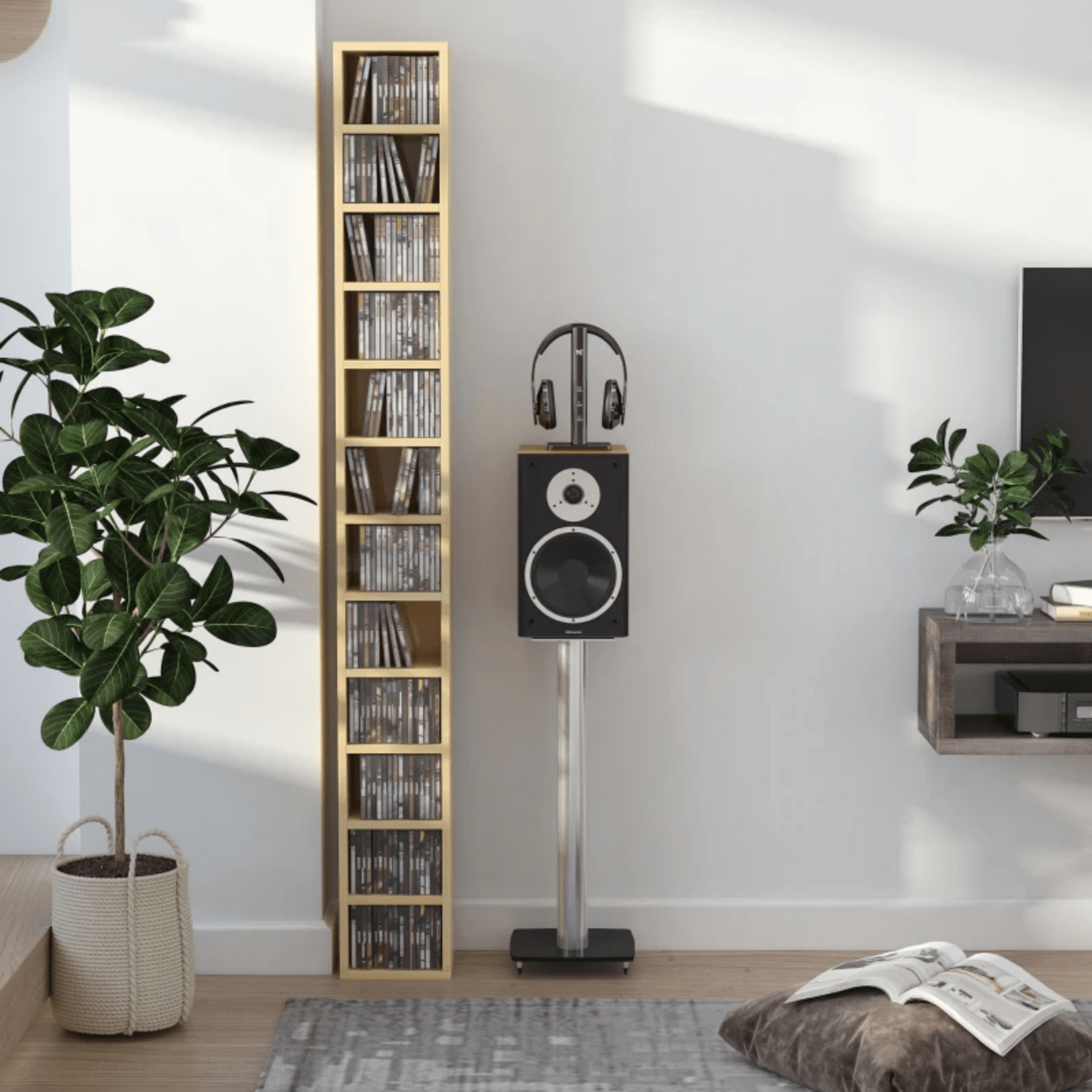 204 CD Storage Unit DVD Storage Tower for Living Room Media Shelving Home Office - Home and Garden Furniture Shop - rustic - furniture