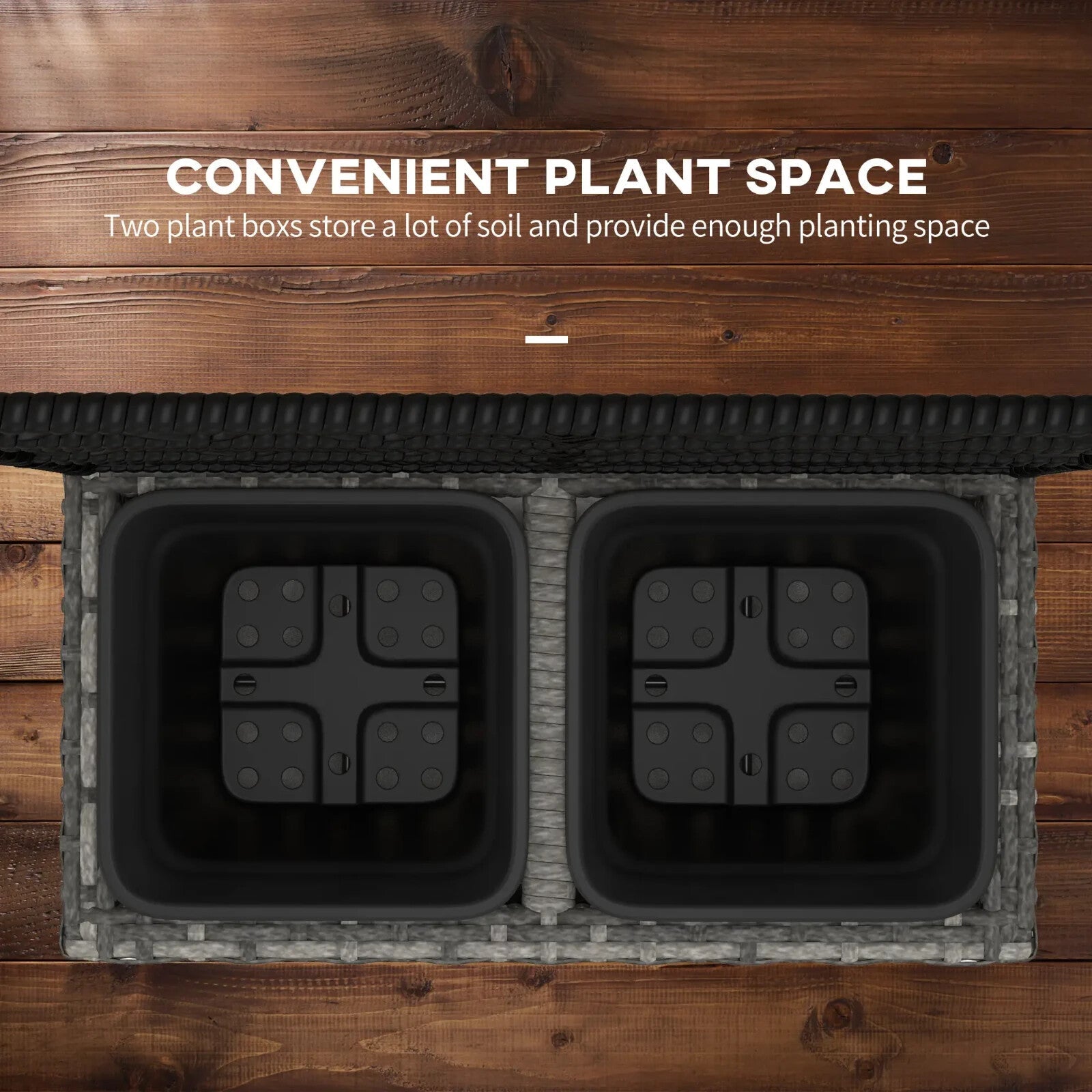 22L Garden Rattan Planter With Trellis Free Standing Raised Bed Two Plant Boxes - Home and Garden Furniture Shop - rustic - furniture