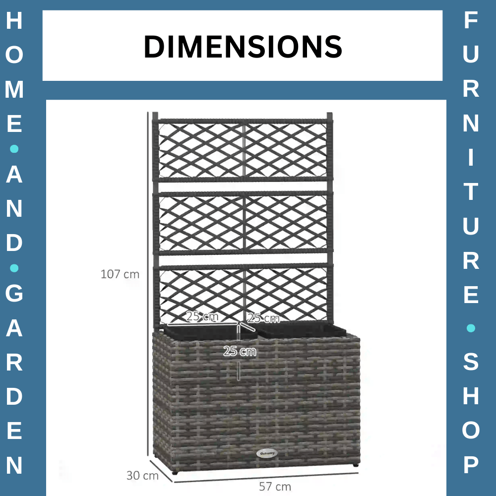 22L Garden Rattan Planter With Trellis Free Standing Raised Bed Two Plant Boxes - Home and Garden Furniture Shop - rustic - furniture