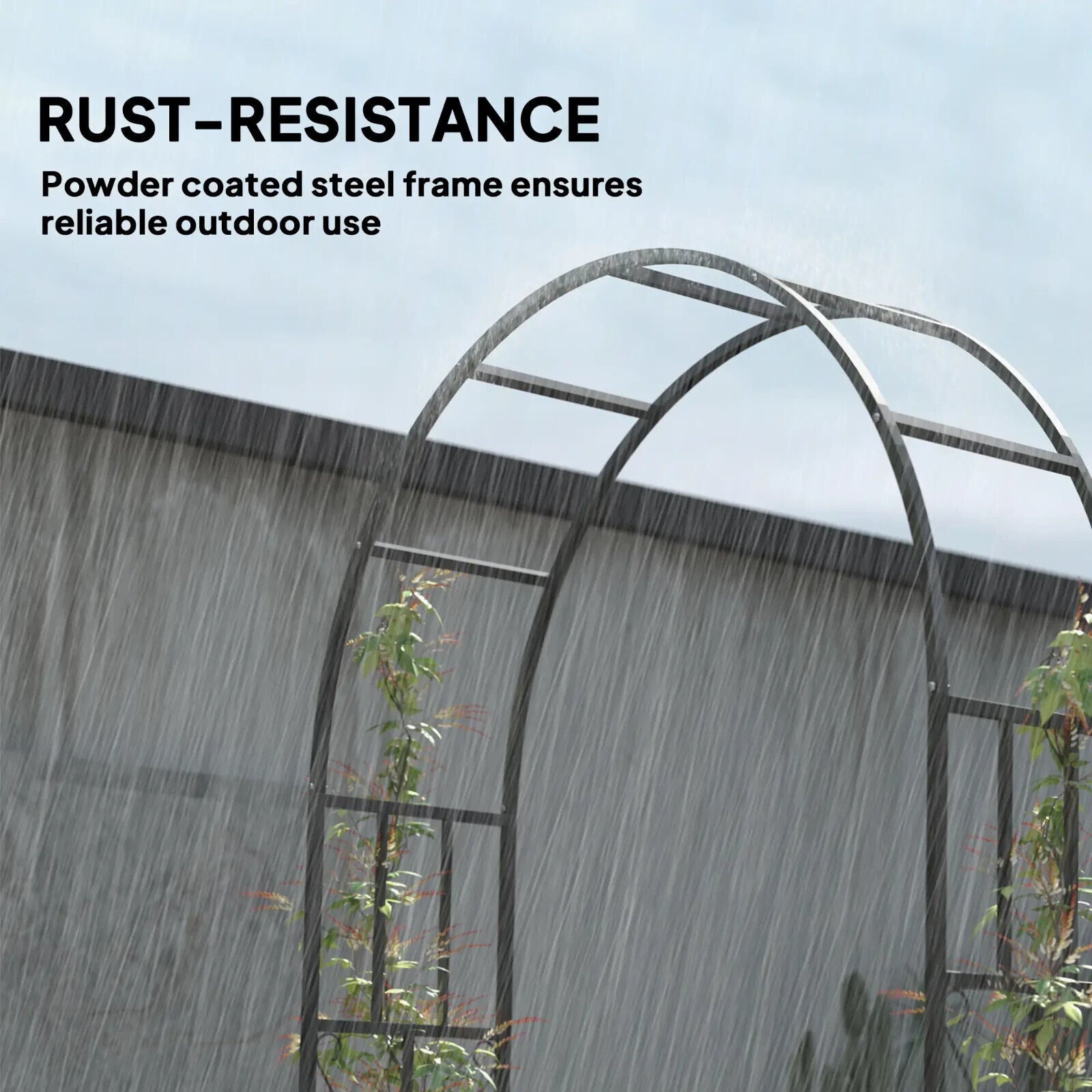 2.2m High × 1.5m Wide Steel Garden Arch Trellis for Climbing Plants Roses Black - Home and Garden Furniture Shop - #rustic - furniture#