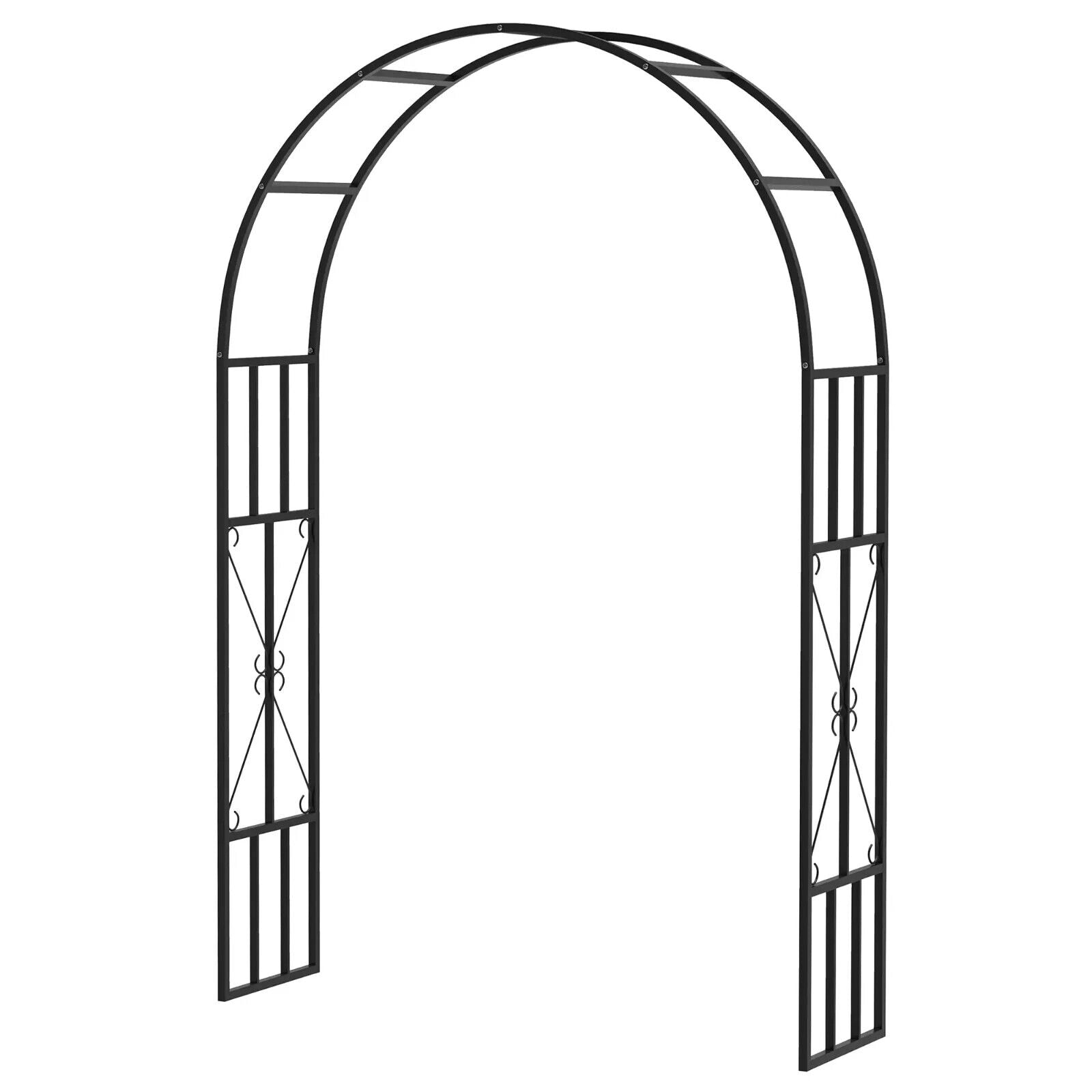 2.2m High × 1.5m Wide Steel Garden Arch Trellis for Climbing Plants Roses Black - Home and Garden Furniture Shop - #rustic - furniture#