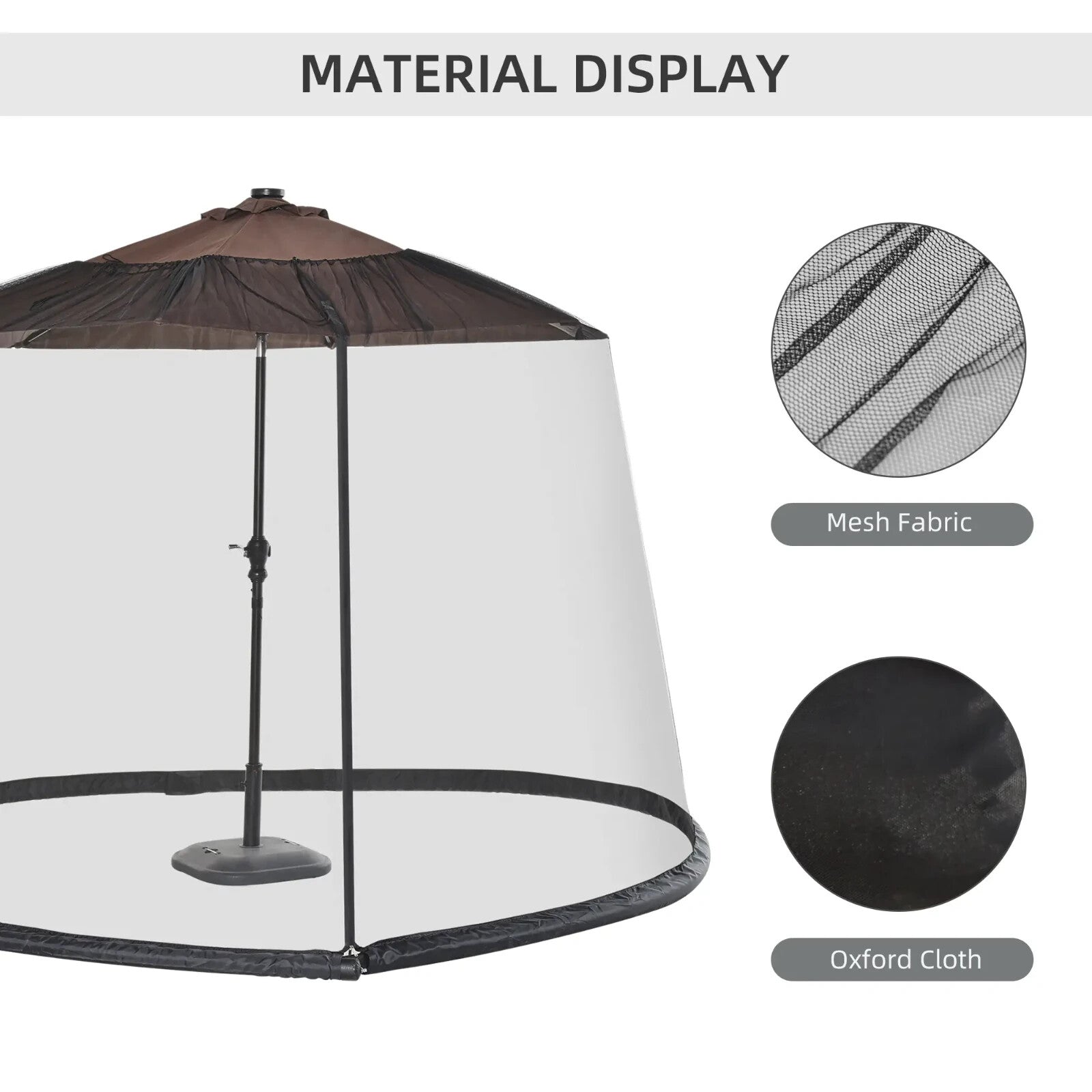 2.3m Garden Parasol Table Net Cover Screen Bug Netting Cover with Plastic Frame - Home and Garden Furniture Shop - rustic - furniture