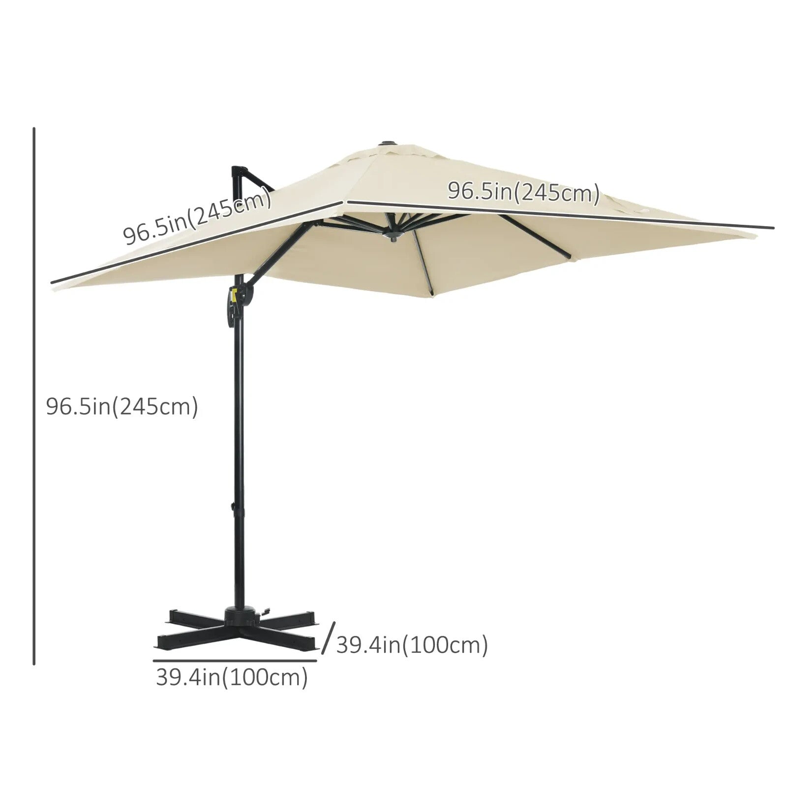 2.5 x 2.5m Cantilever Offset Parasol Umbrella w/ 360 Rotation & Aluminium Frame - Home and Garden Furniture Shop - rustic - furniture