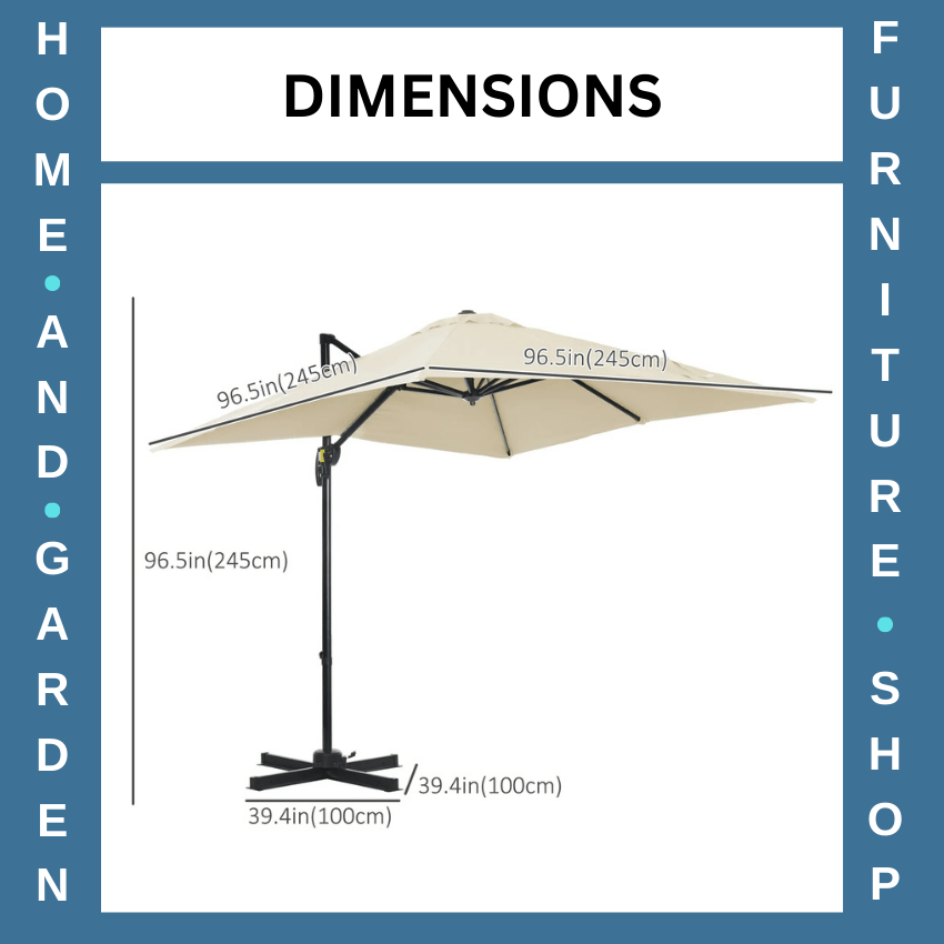 2.5 x 2.5m Cantilever Offset Parasol Umbrella w/ 360 Rotation & Aluminium Frame - Home and Garden Furniture Shop - rustic - furniture