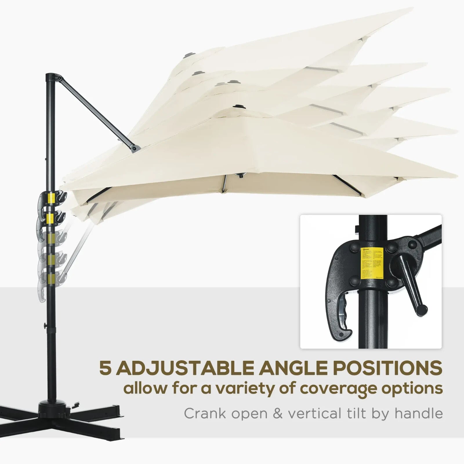 2.5 x 2.5m Cantilever Offset Parasol Umbrella w/ 360 Rotation & Aluminium Frame - Home and Garden Furniture Shop - rustic - furniture