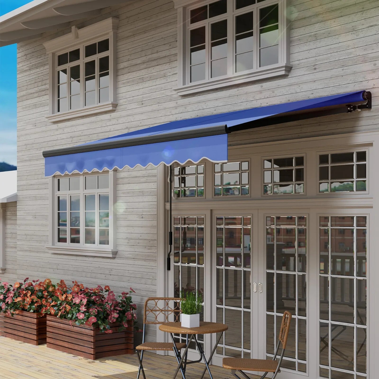 2.5 x 2m Electric Awning with LED Light Remote Control Aluminium UV50 Sun Canopy - Home and Garden Furniture Shop - rustic - furniture