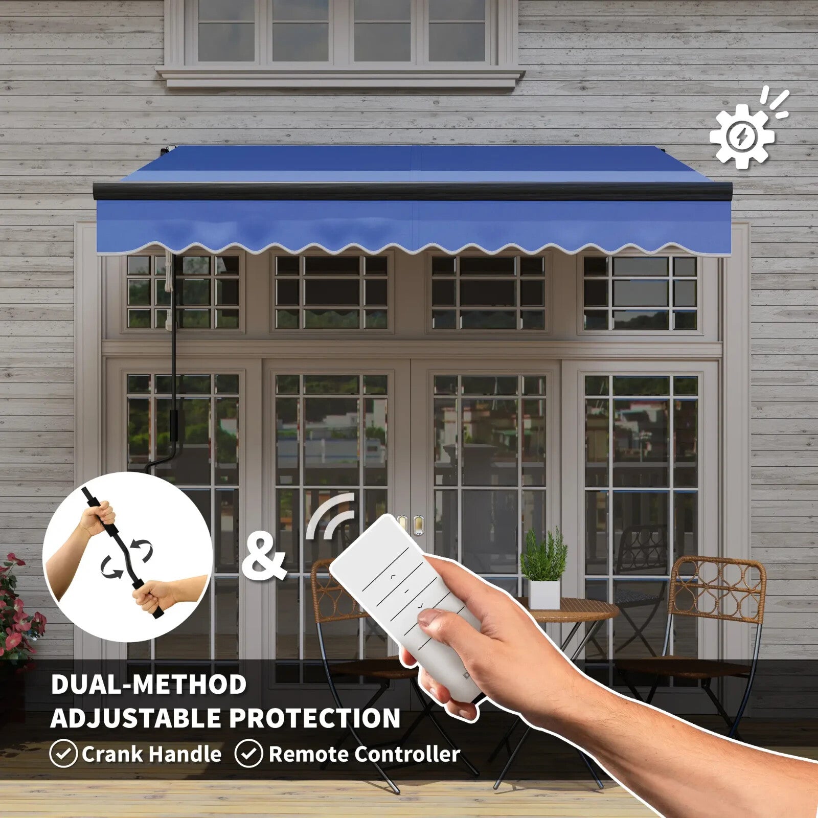 2.5 x 2m Electric Awning with LED Light Remote Control Aluminium UV50 Sun Canopy - Home and Garden Furniture Shop - rustic - furniture