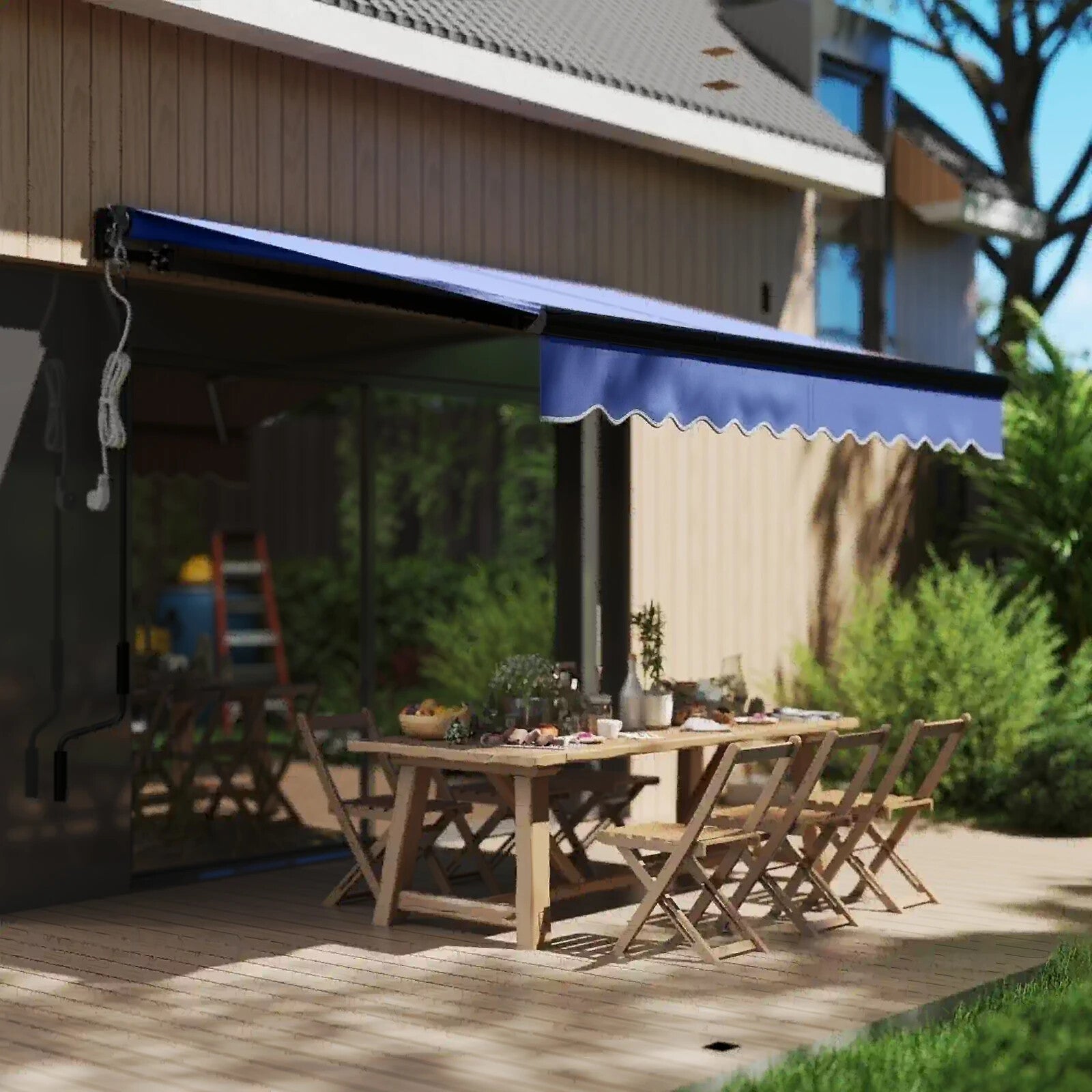2.5 x 2m Electric Awning with LED Light Remote Control Aluminium UV50 Sun Canopy - Home and Garden Furniture Shop - rustic - furniture