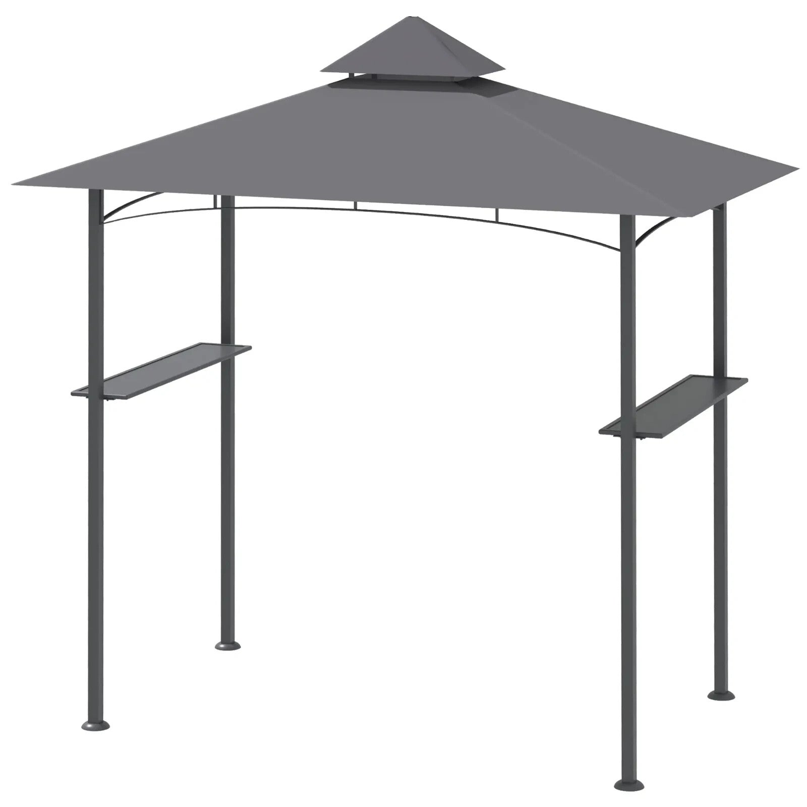 2.5m BBQ Gazebo with Double Tier Canopy Grill Shelter Outdoor Patio Tent – Grey - Home and Garden Furniture Shop - rustic - furniture