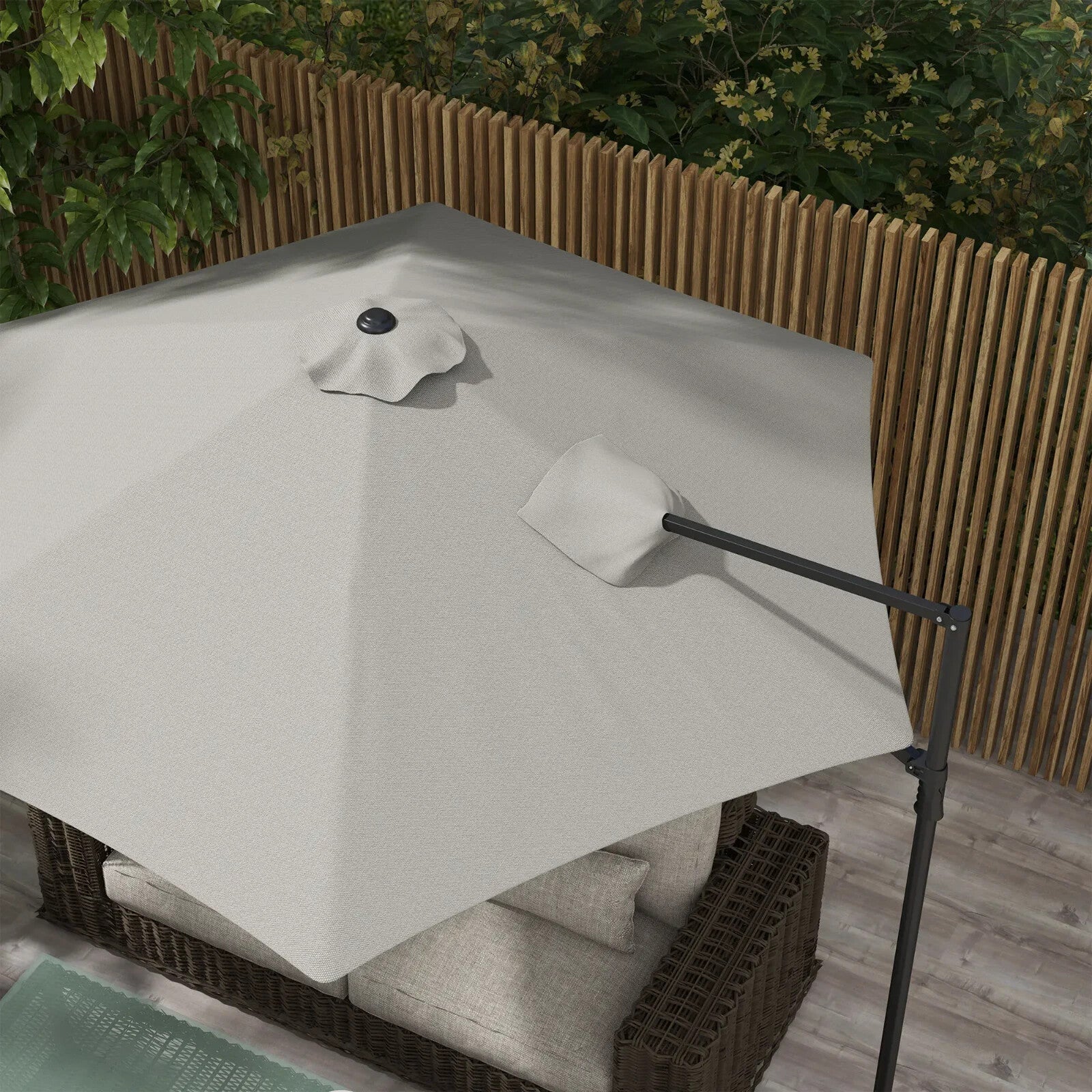 2.5m Garden Cantilever Parasol Offset Umbrella Hanging Sun Shade Canopy Shelter - Home and Garden Furniture Shop - rustic - furniture