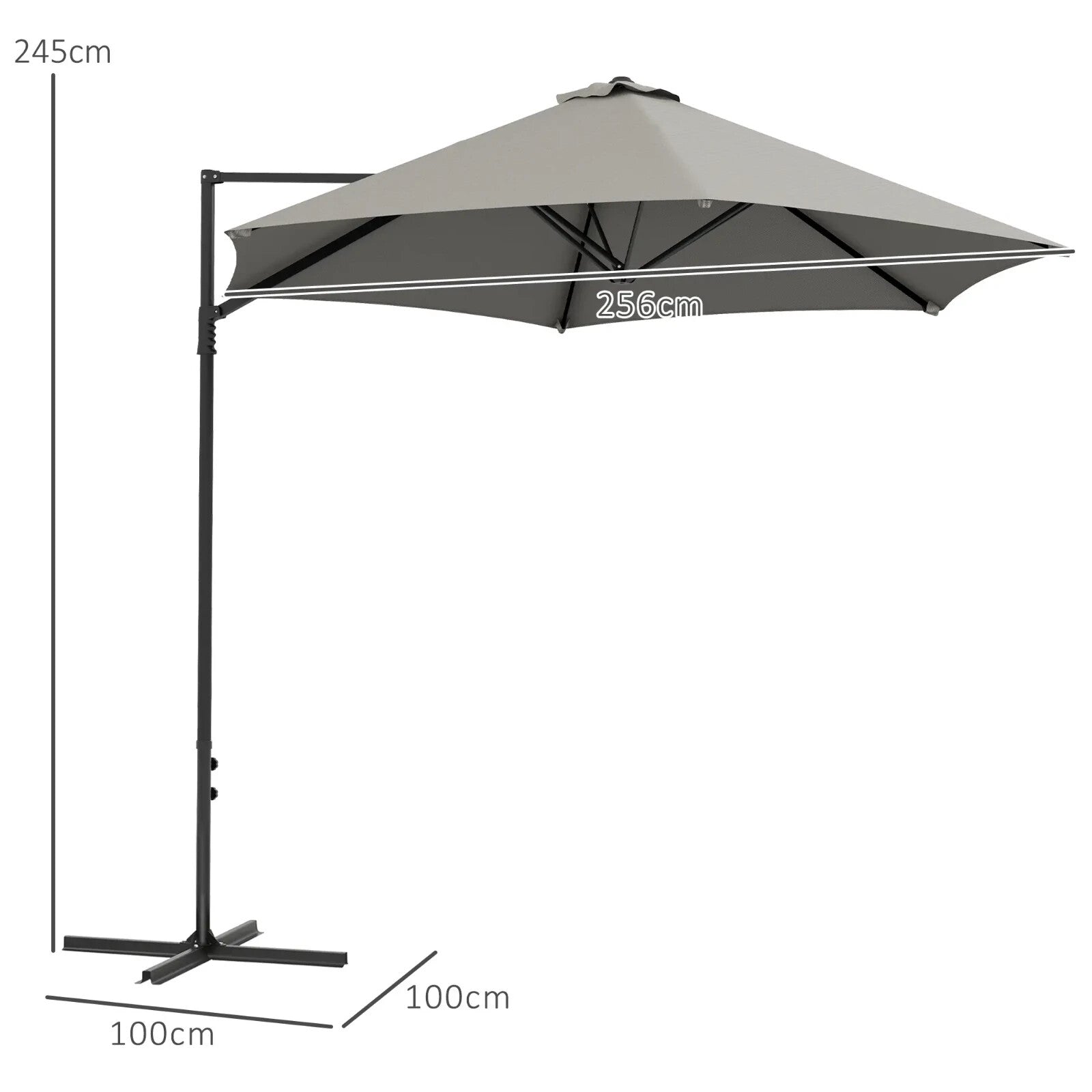 2.5m Garden Cantilever Parasol Offset Umbrella Hanging Sun Shade Canopy Shelter - Home and Garden Furniture Shop - rustic - furniture