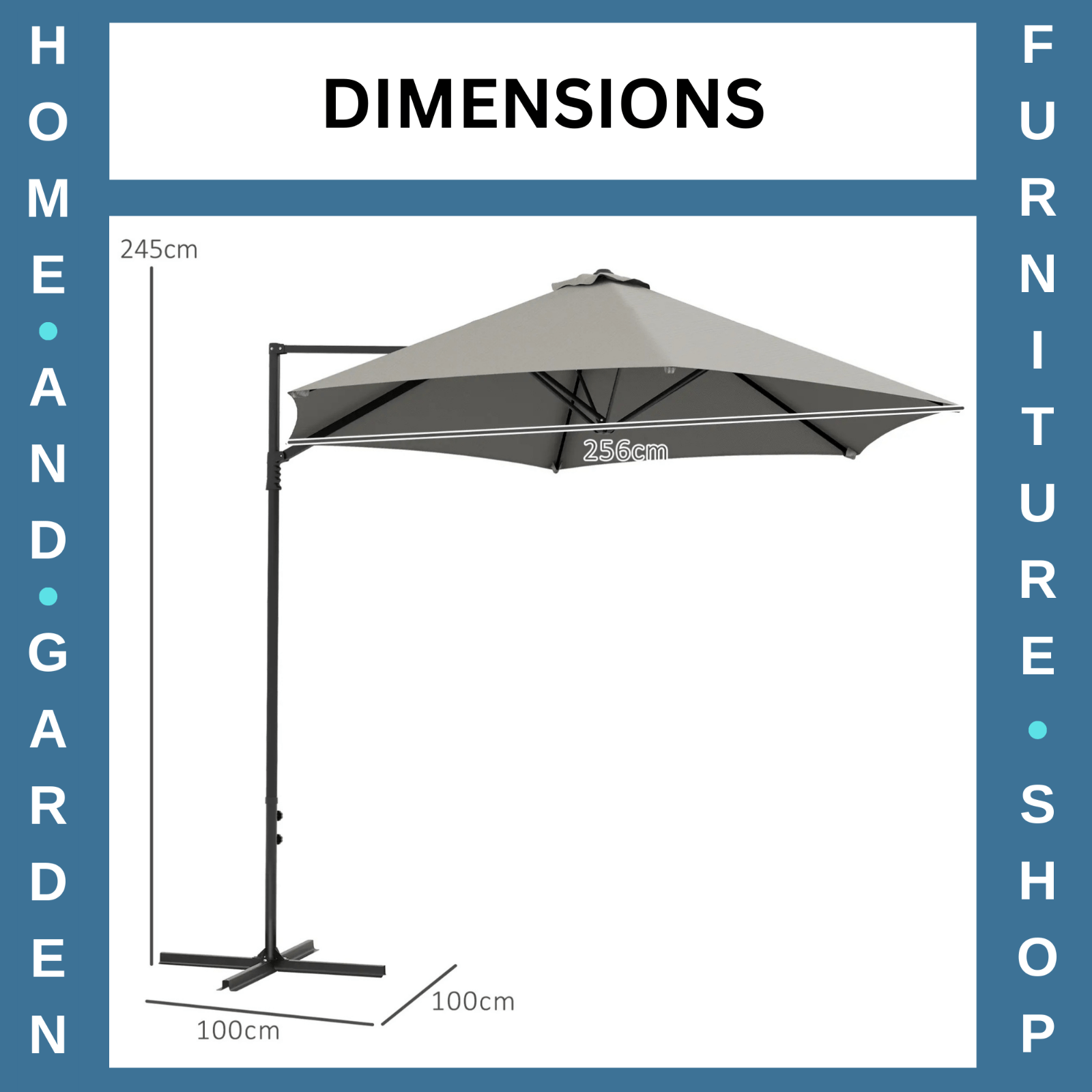 2.5m Garden Cantilever Parasol Offset Umbrella Hanging Sun Shade Canopy Shelter - Home and Garden Furniture Shop - rustic - furniture