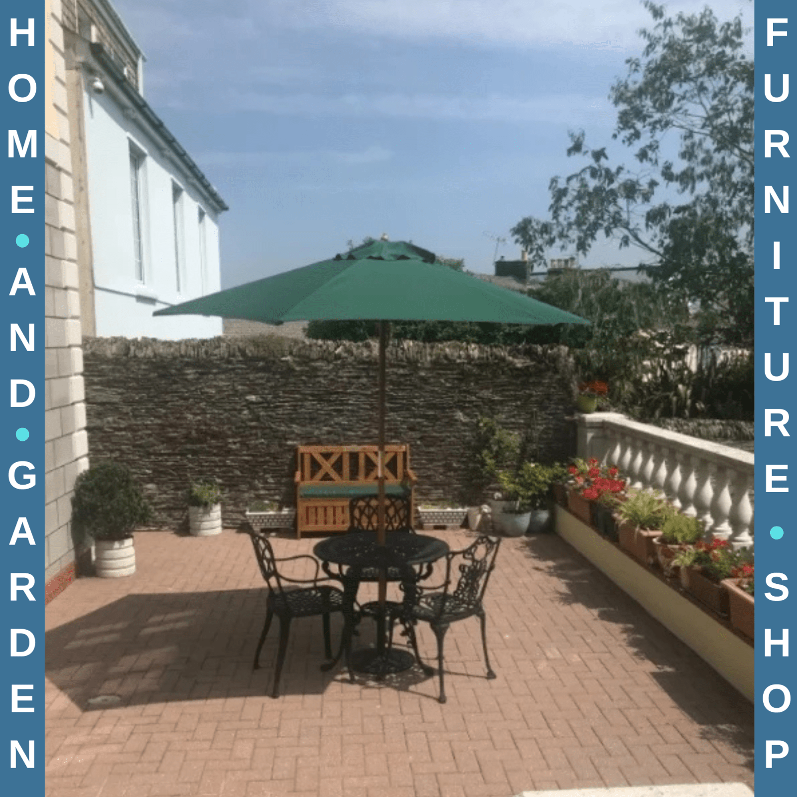 2.5m Garden Patio Parasol Sun Shade Outdoor Wooden Umbrella Canopy Green Cover - Home and Garden Furniture Shop - rustic - furniture