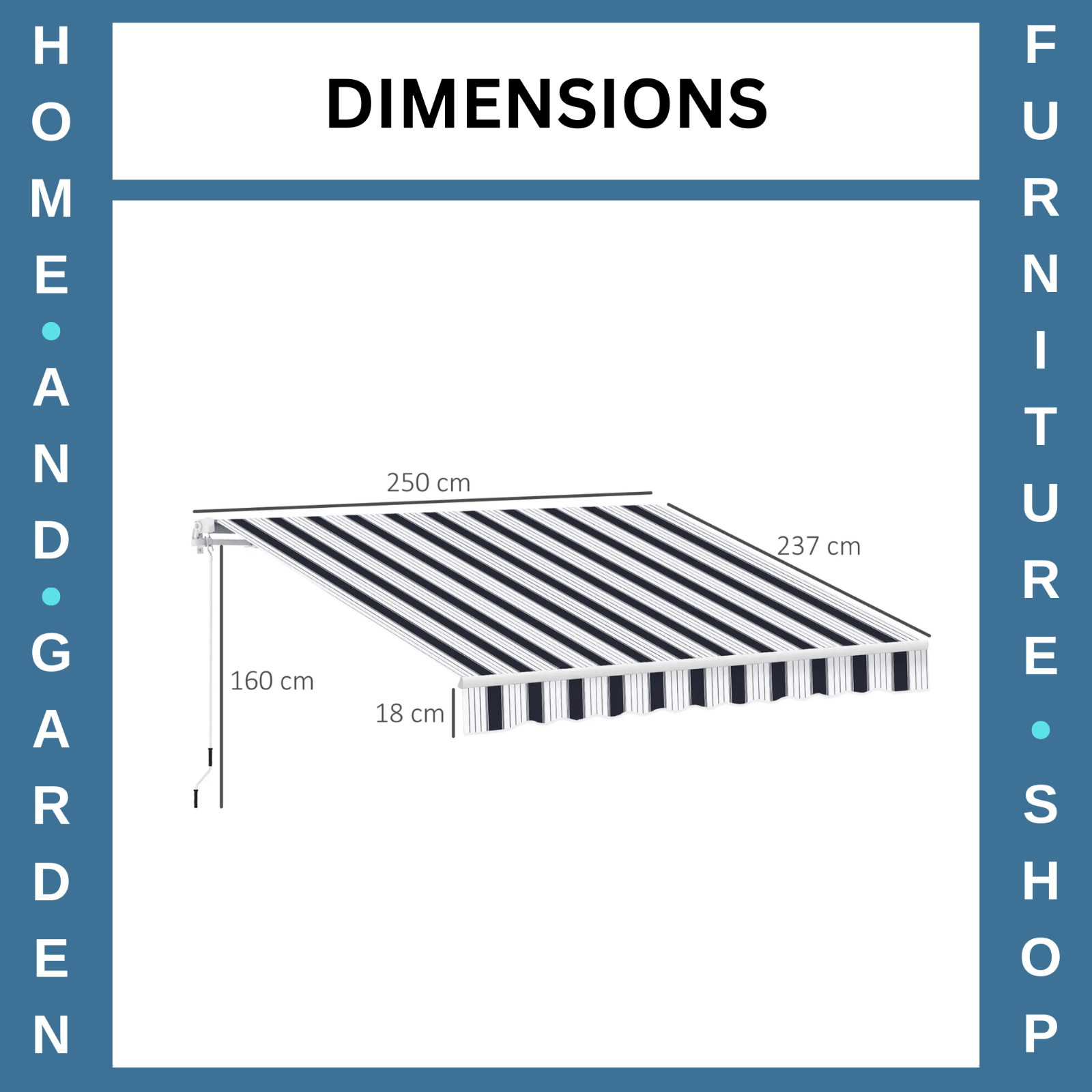 2.5M x 2M Manual Awning Canopy Retractable Sun Shade Patio Shelter Side Cover - Home and Garden Furniture Shop - rustic - furniture
