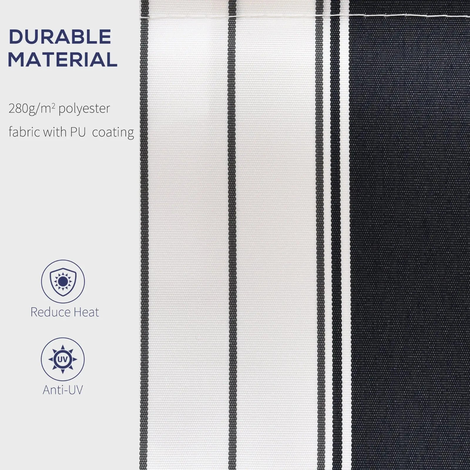 2.5M x 2M Manual Awning Canopy Retractable Sun Shade Patio Shelter Side Cover - Home and Garden Furniture Shop - rustic - furniture