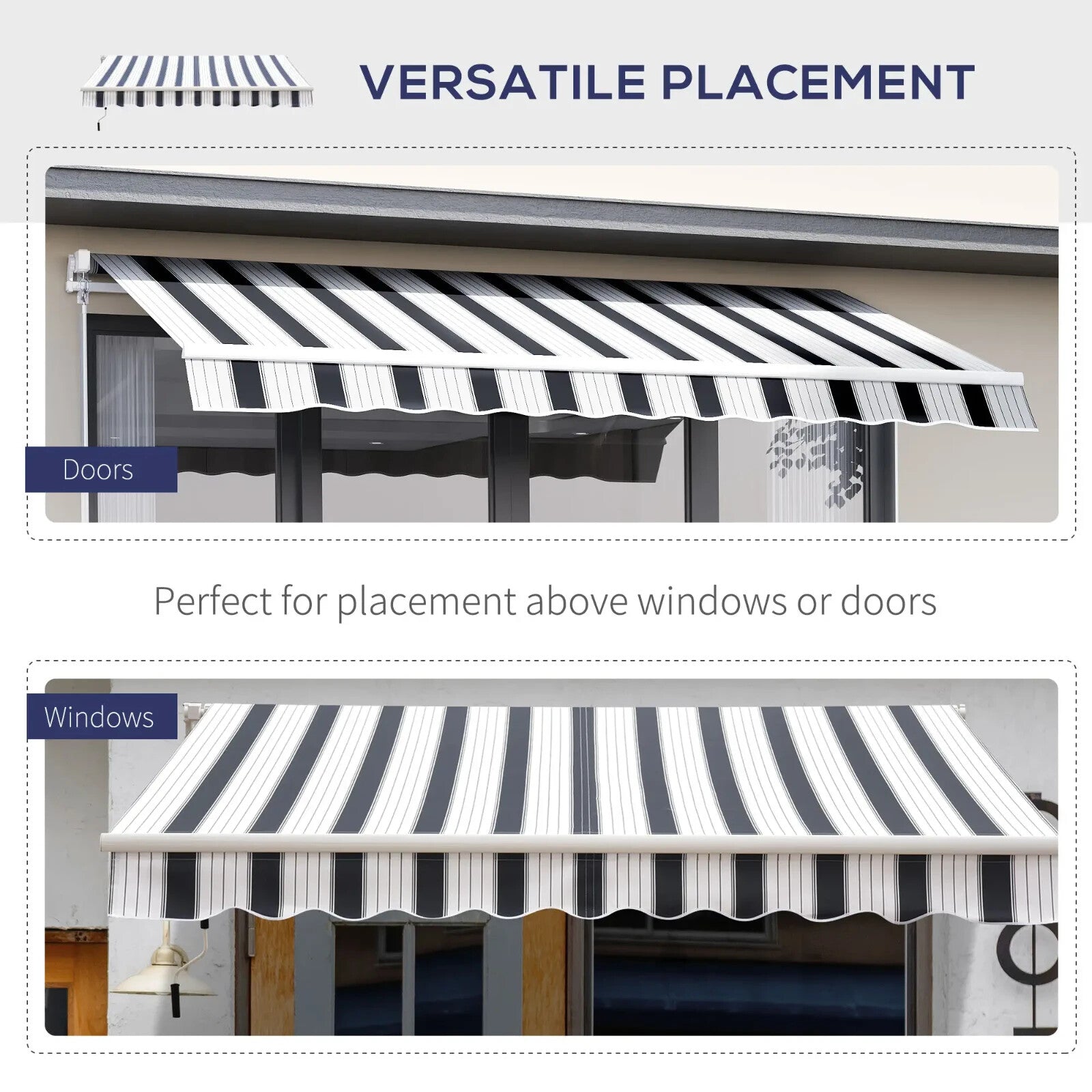 2.5M x 2M Manual Awning Canopy Retractable Sun Shade Patio Shelter Side Cover - Home and Garden Furniture Shop - rustic - furniture