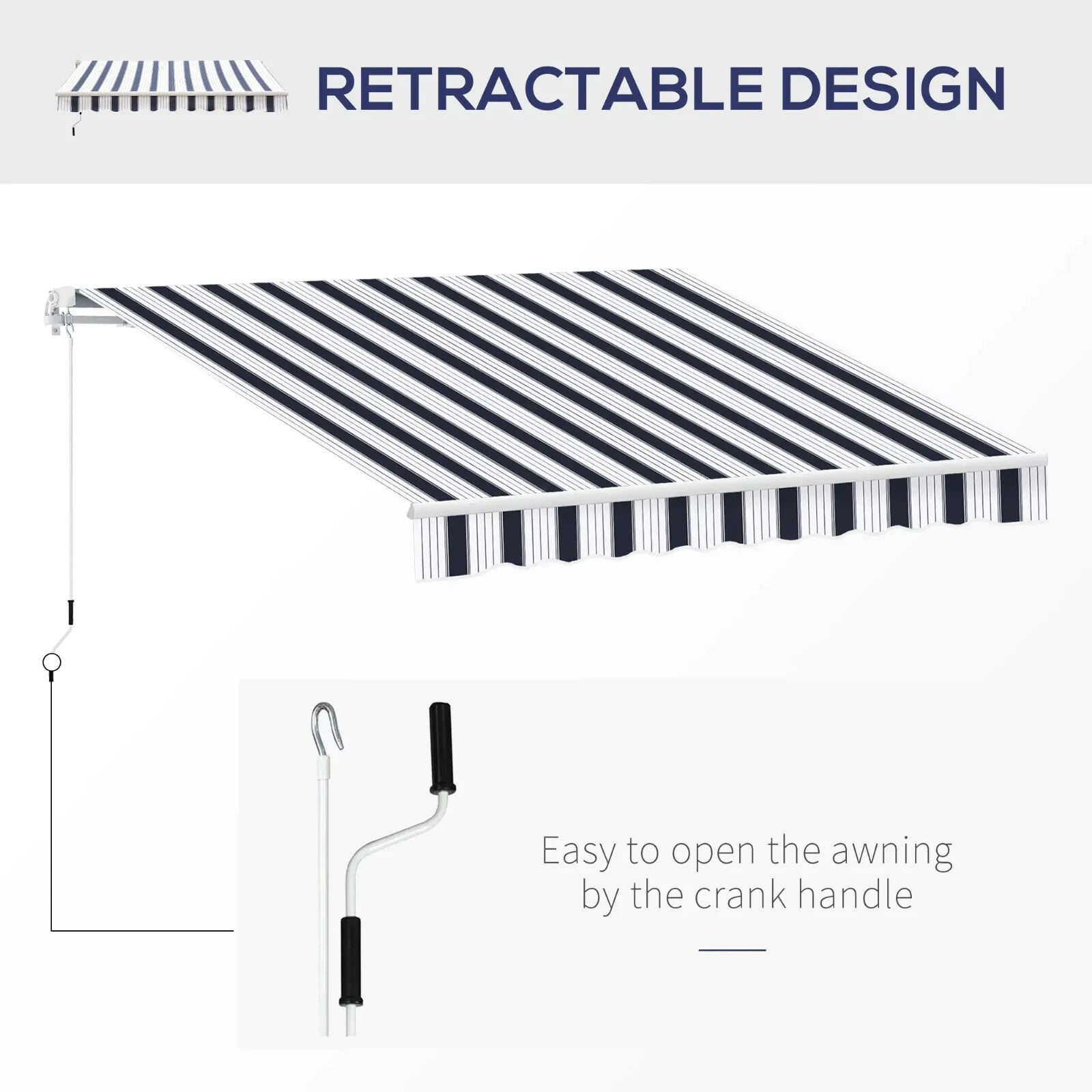 2.5M x 2M Manual Awning Canopy Retractable Sun Shade Patio Shelter Side Cover - Home and Garden Furniture Shop - rustic - furniture