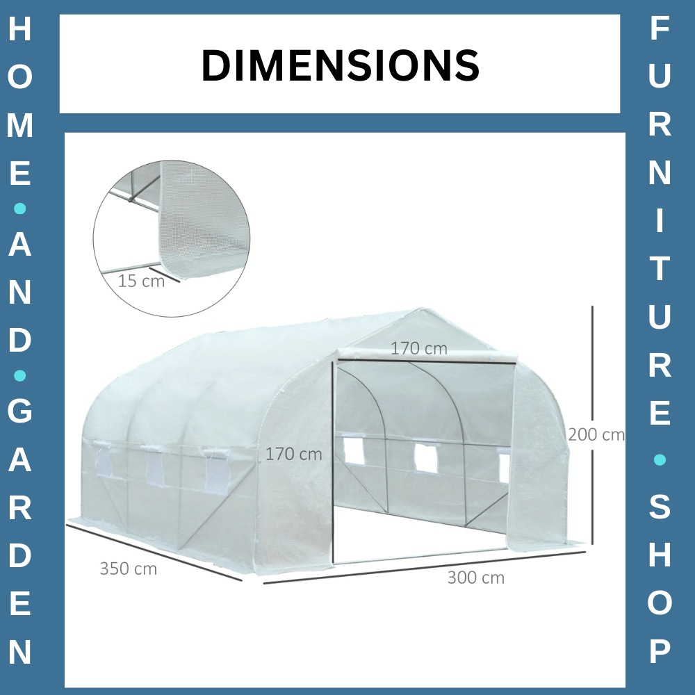 2H x 3.5L x 3W m Walk - In Tunnel PE Mesh Greenhouse Outdoor Garden Growing Tent - Home and Garden Furniture Shop - #rustic - furniture#