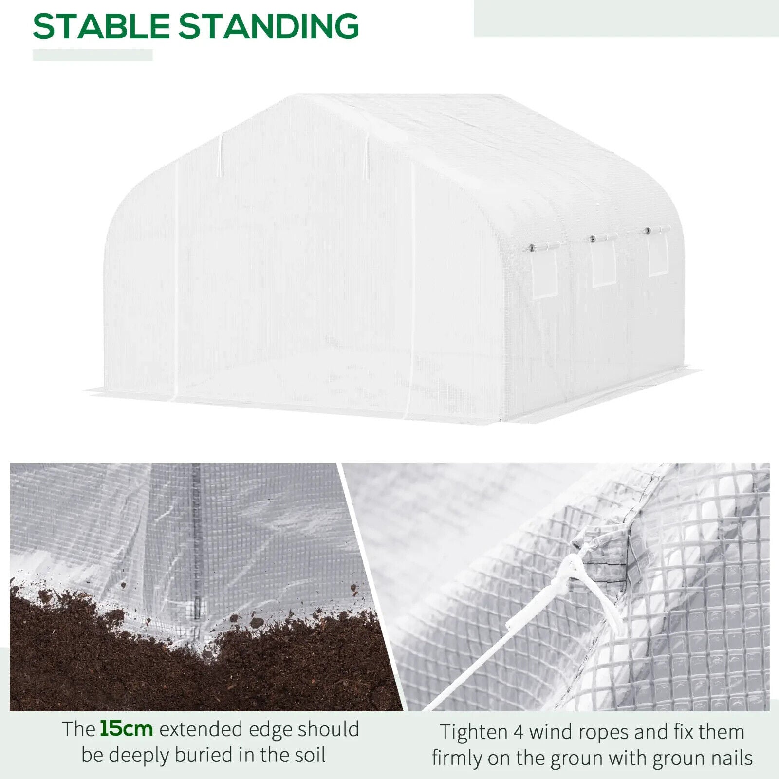 2H x 3.5L x 3W m Walk - In Tunnel PE Mesh Greenhouse Outdoor Garden Growing Tent - Home and Garden Furniture Shop - #rustic - furniture#
