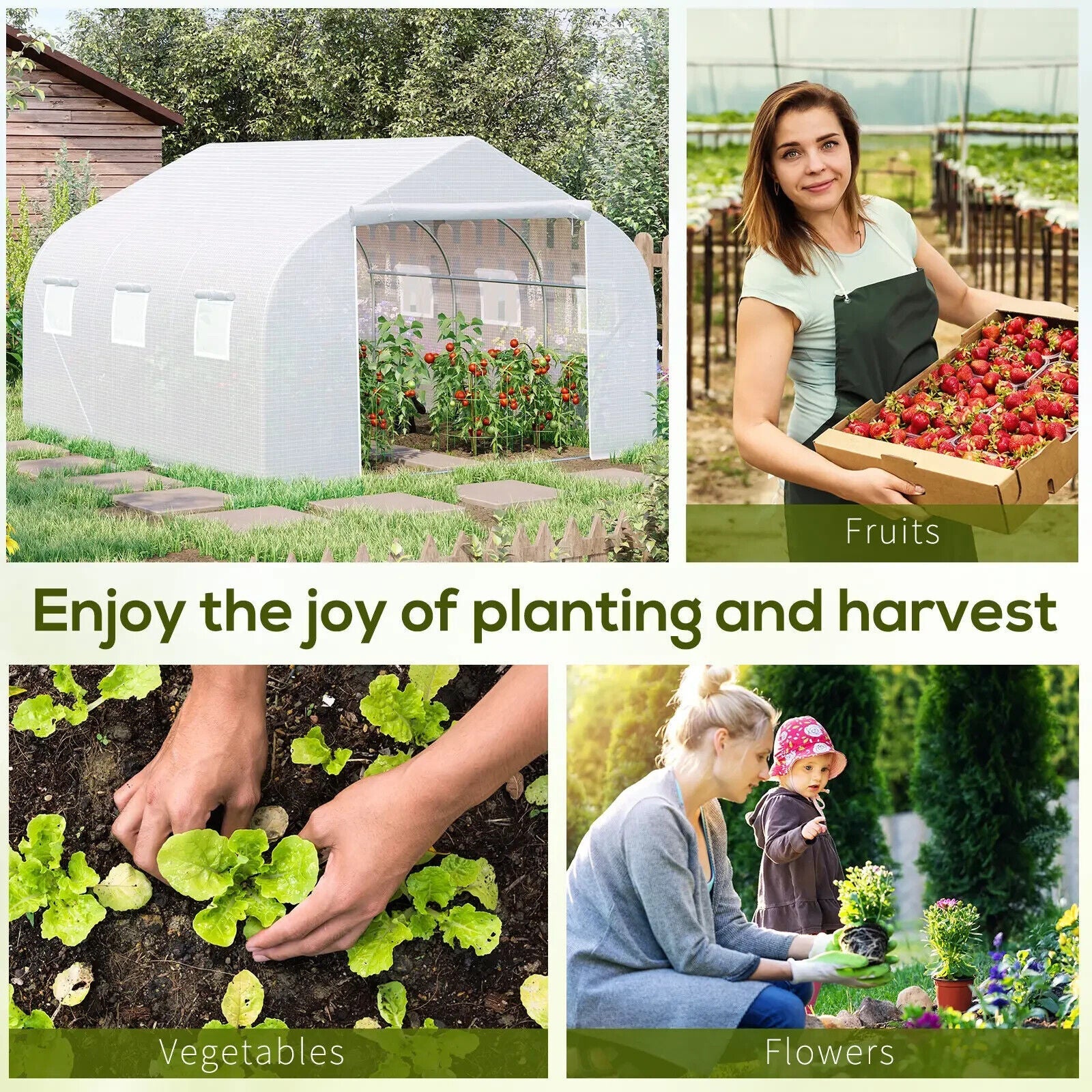 2H x 3.5L x 3W m Walk - In Tunnel PE Mesh Greenhouse Outdoor Garden Growing Tent - Home and Garden Furniture Shop - #rustic - furniture#