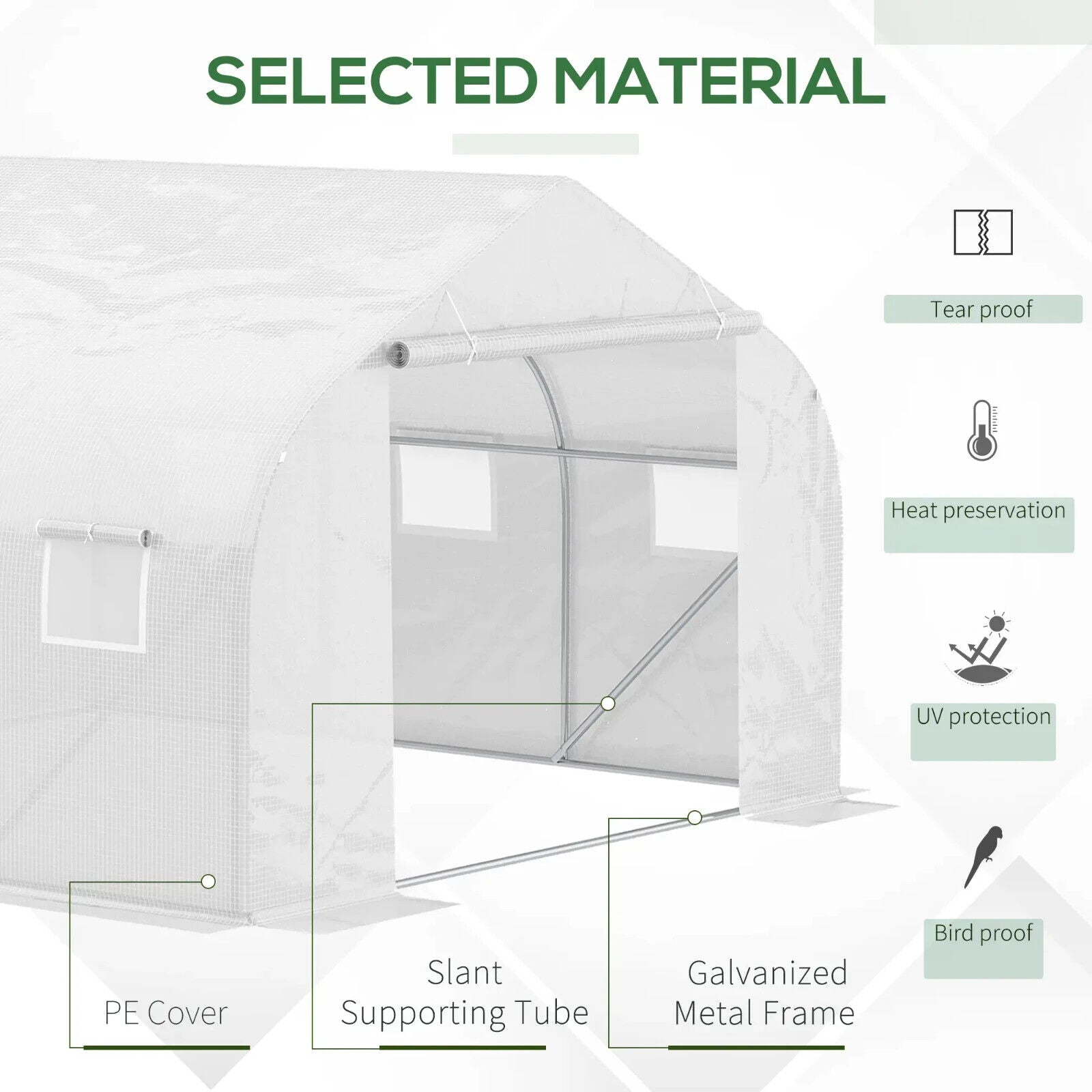 2H x 3.5L x 3W m Walk - In Tunnel PE Mesh Greenhouse Outdoor Garden Growing Tent - Home and Garden Furniture Shop - #rustic - furniture#