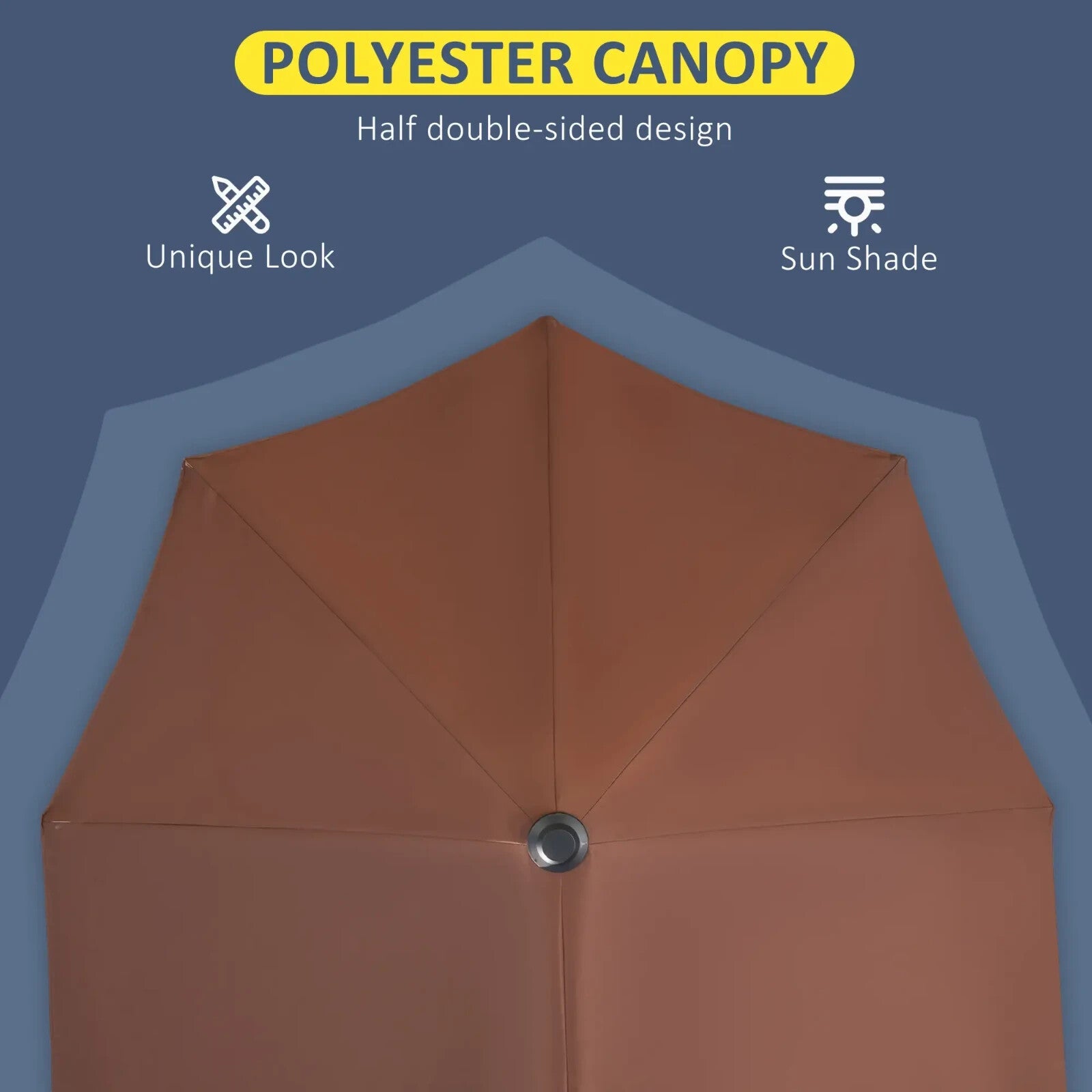 2m Half Parasol Garden Market Umbrella for Balcony with Crank Handle and Base - Home and Garden Furniture Shop - rustic - furniture