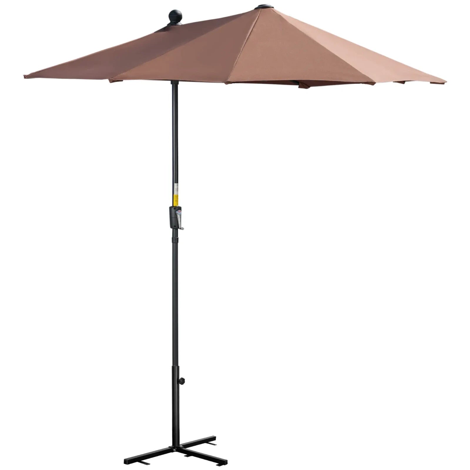 2m Half Parasol Garden Market Umbrella for Balcony with Crank Handle and Base - Home and Garden Furniture Shop - rustic - furniture