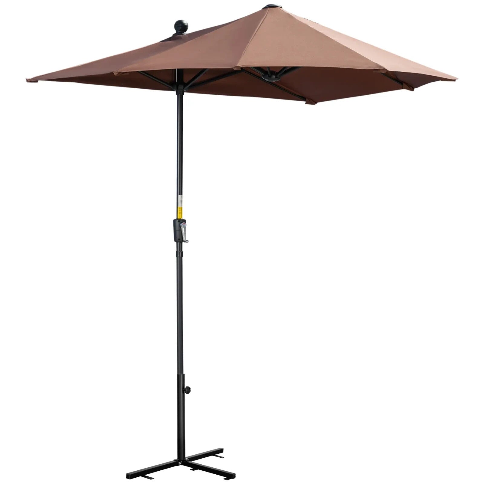 2m Half Parasol Garden Market Umbrella for Balcony with Crank Handle and Base - Home and Garden Furniture Shop - rustic - furniture