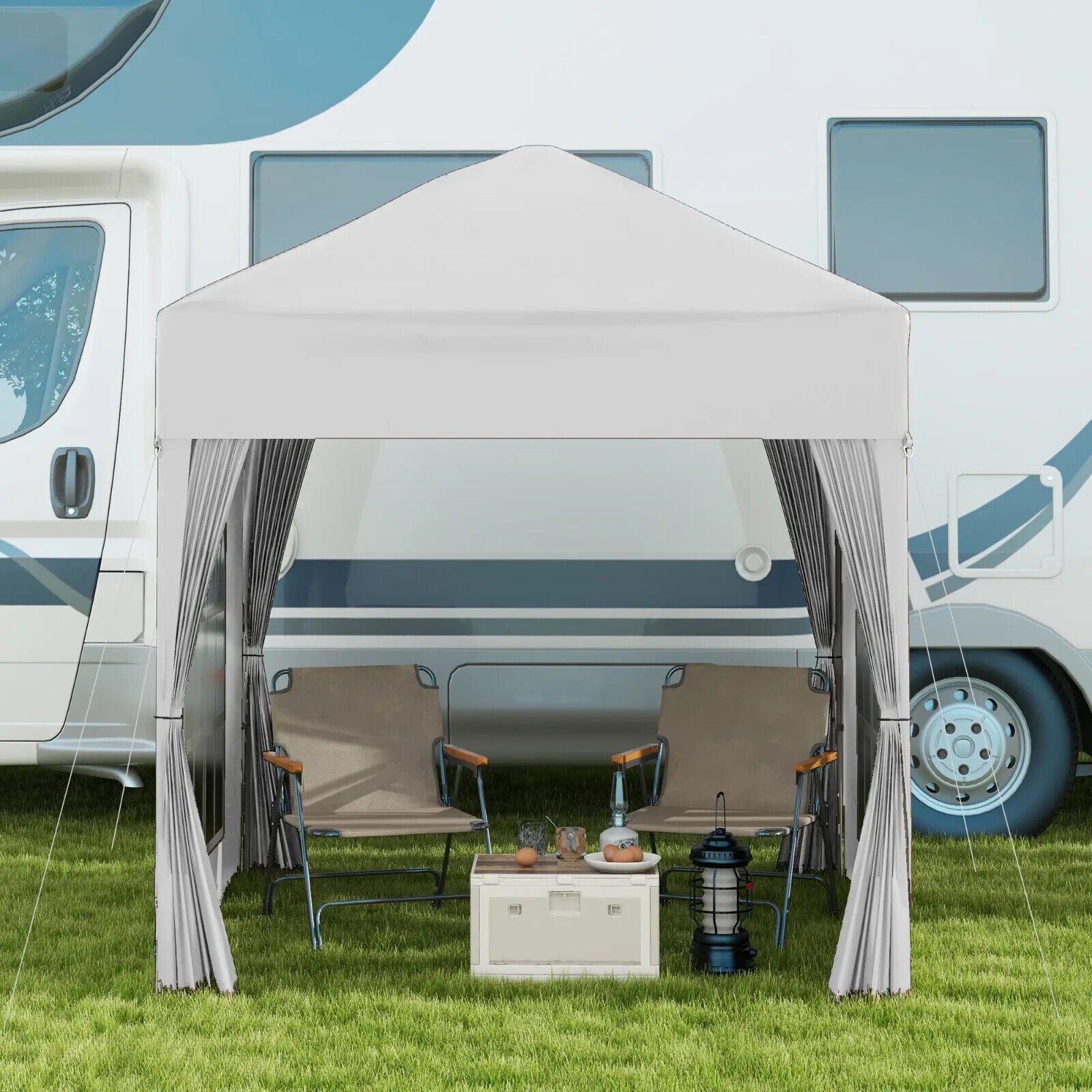 2m x 2m Garden Heavy Duty Pop Up Gazebo Marquee Party Tent Wedding Canopy White - Home and Garden Furniture Shop - #rustic - furniture#