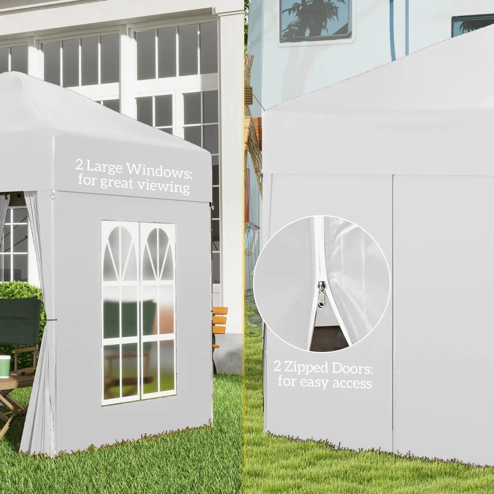 2m x 2m Garden Heavy Duty Pop Up Gazebo Marquee Party Tent Wedding Canopy White - Home and Garden Furniture Shop - #rustic - furniture#