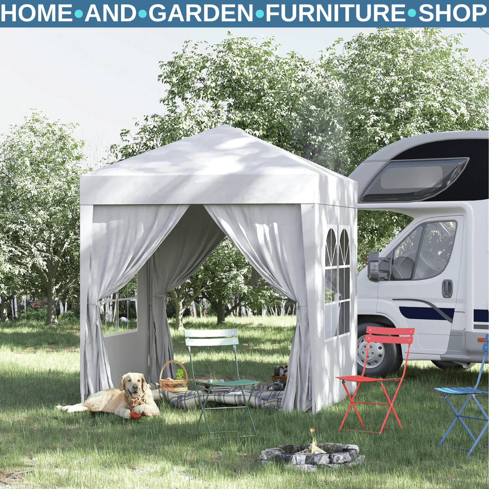 2m x 2m Garden Heavy Duty Pop Up Gazebo Marquee Party Tent Wedding Canopy White - Home and Garden Furniture Shop - #rustic - furniture#