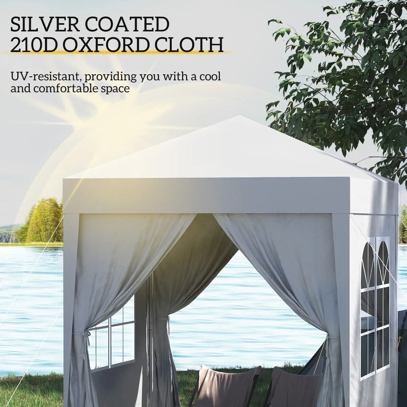 2m x 2m Garden Heavy Duty Pop Up Gazebo Marquee Party Tent Wedding Canopy White - Home and Garden Furniture Shop - #rustic - furniture#
