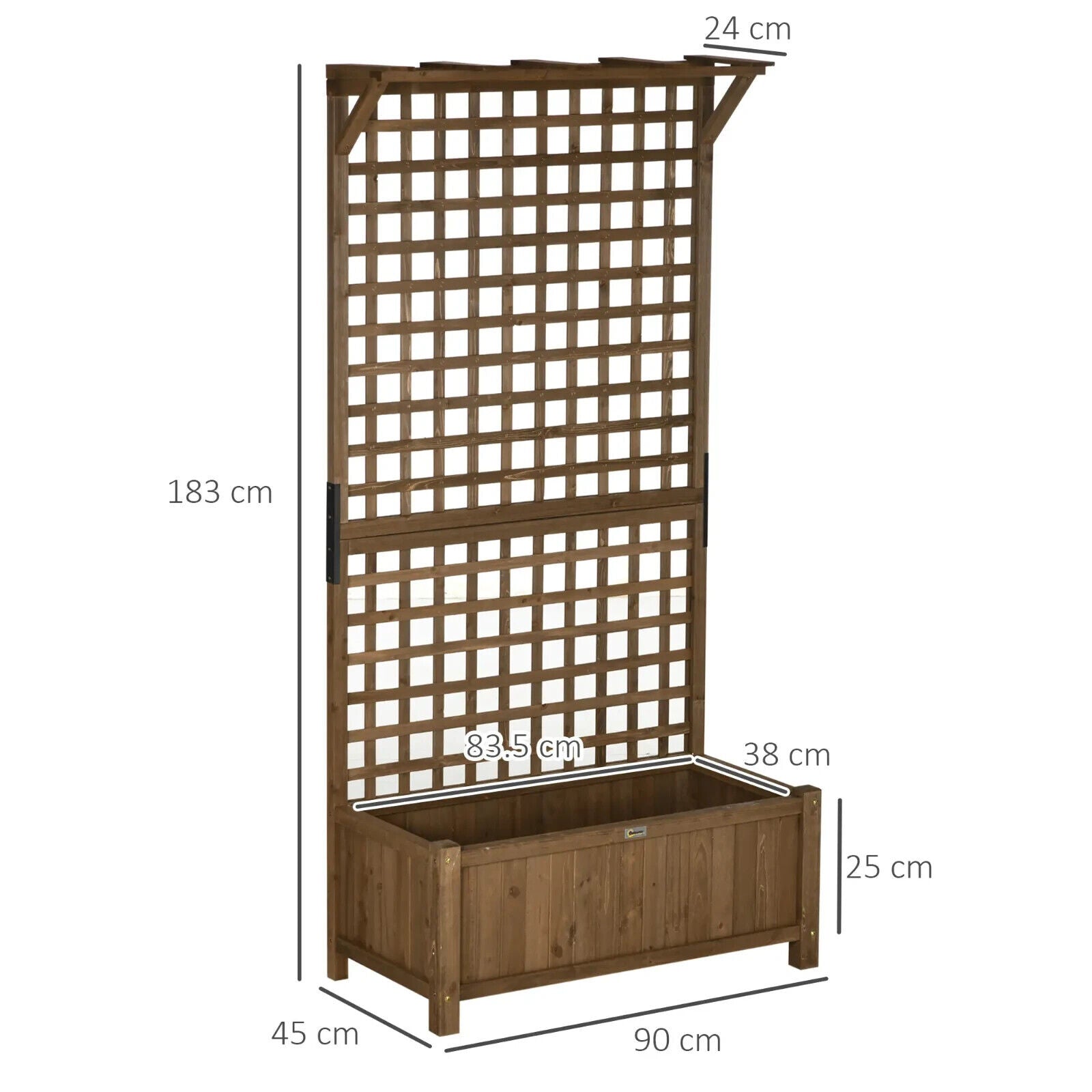 2pcs Wooden Raised Bed Planter w/ Trellis & Drainage Holes for Climbing Plants - Home and Garden Furniture Shop - #rustic - furniture#