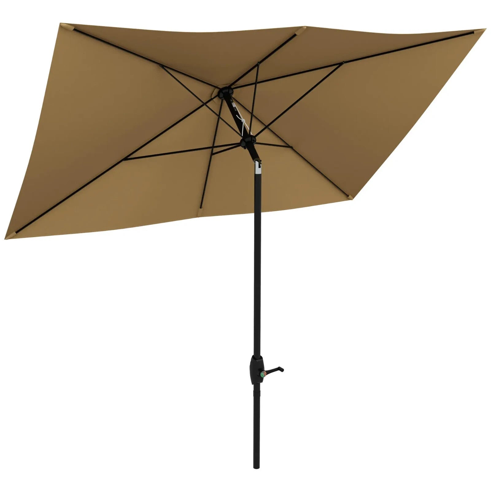 2x3m Rectangular Garden Parasol w/ Crank Tilt Market Umbrella Sun Shade Outdoor - Home and Garden Furniture Shop - rustic - furniture