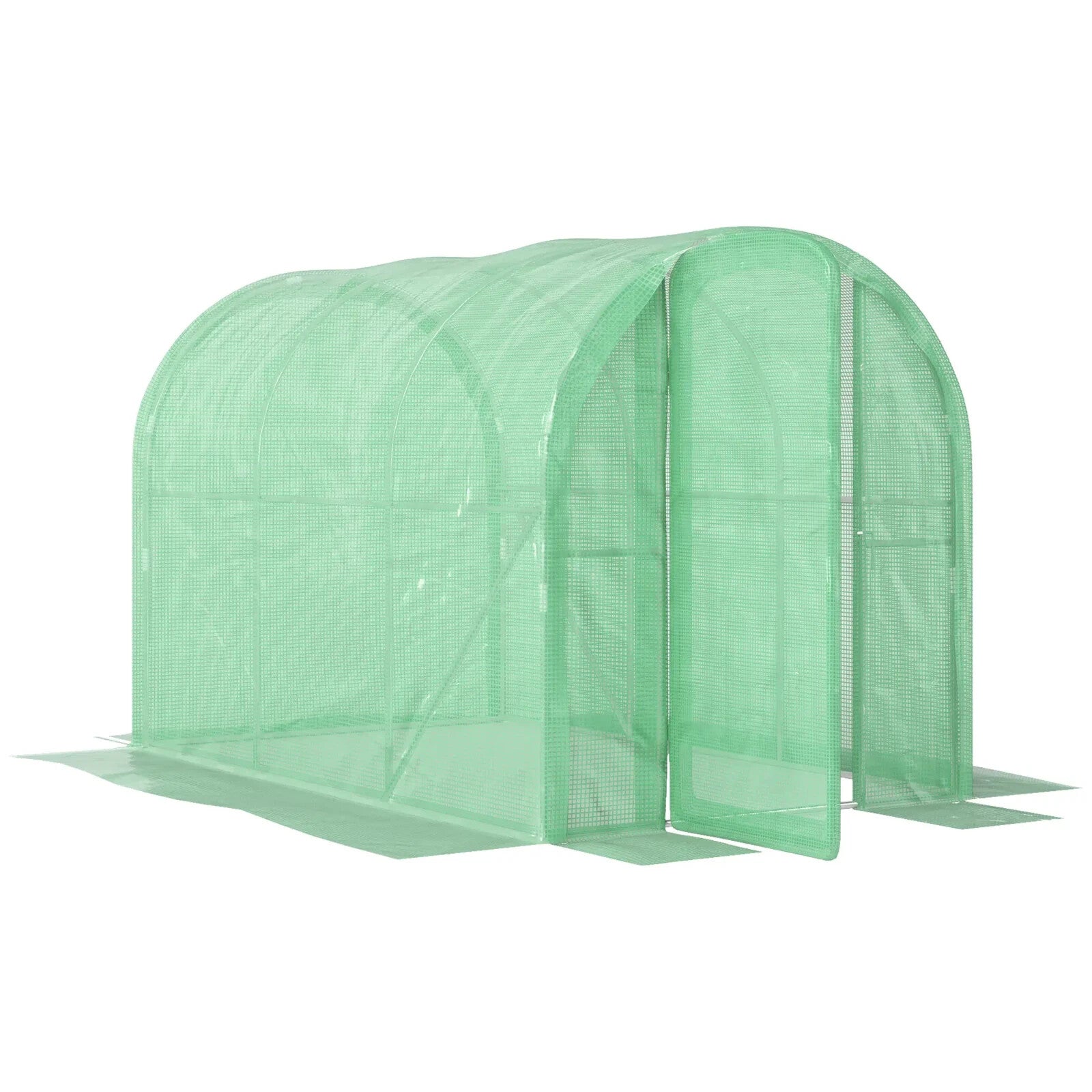 3 × 2 × 2m Polytunnel Greenhouse Walk In Grow House w/ PE Cover and Hinged Door - Home and Garden Furniture Shop - rustic - furniture