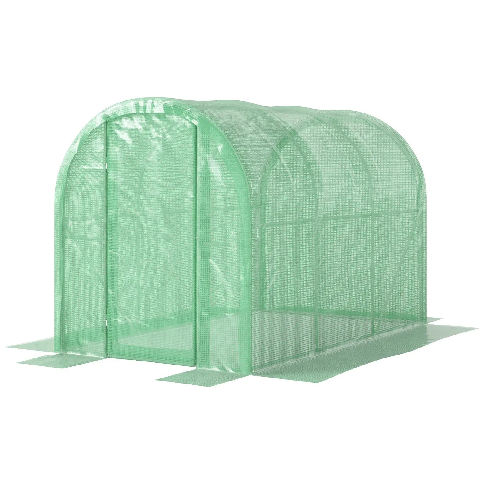 3 × 2 × 2m Polytunnel Greenhouse Walk In Grow House w/ PE Cover and Hinged Door - Home and Garden Furniture Shop - rustic - furniture