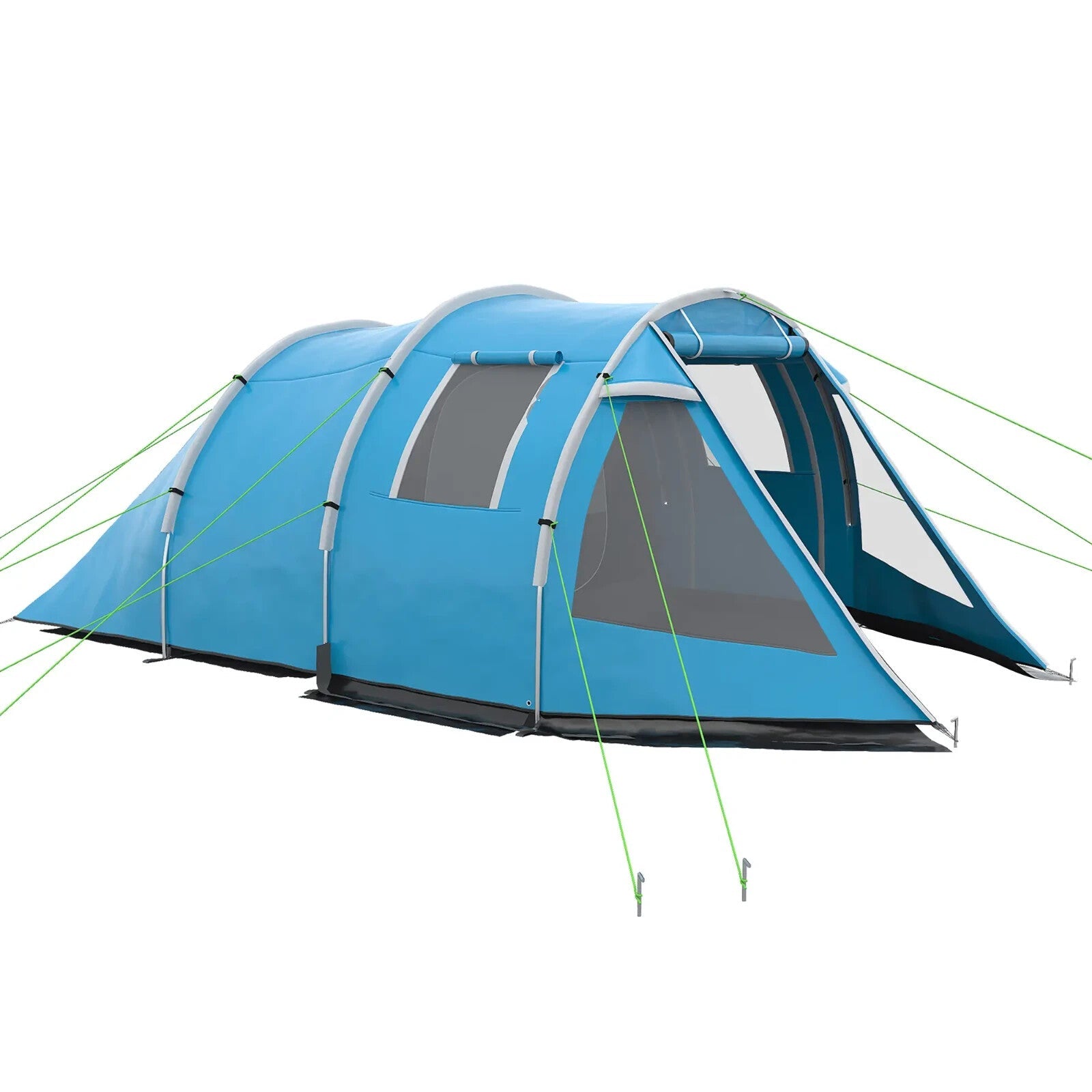 3 - 4 Man Tunnel Camping Tent with 2 Rooms Windows & Carry Bag for Hiking Fishing - Home and Garden Furniture Shop - rustic - furniture