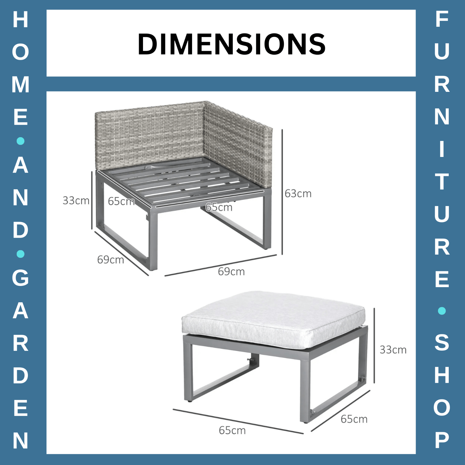 3 - in - 1 Rattan Bistro Set Wicker Garden Furniture with 2 - level Rising Table Grey - Home and Garden Furniture Shop - rustic - furniture