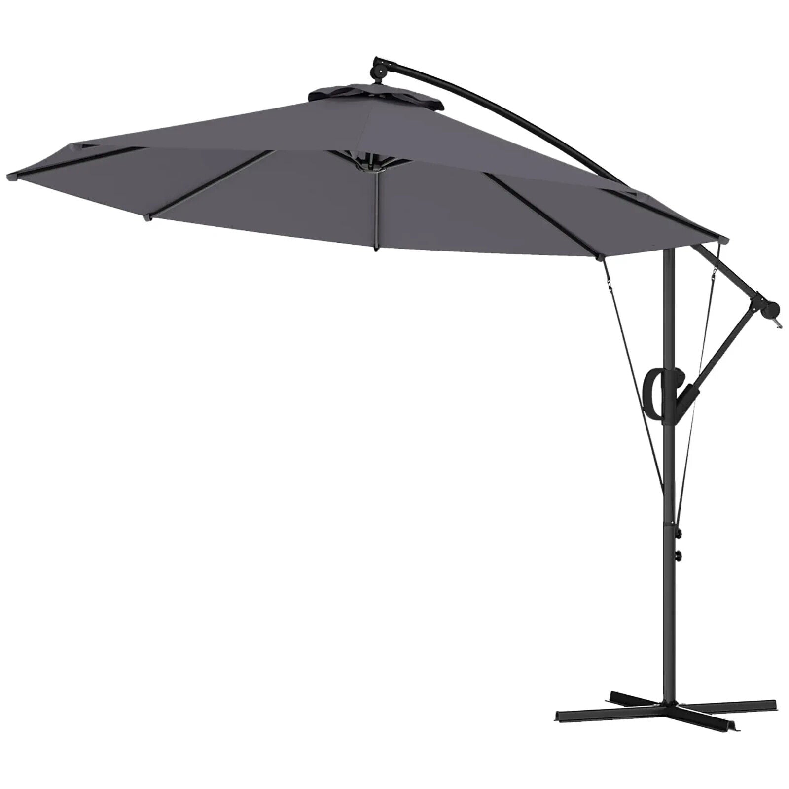 3 m Cantilever Garden Parasol w/ Cover Round Overhanging Umbrella & Crank Handle - Home and Garden Furniture Shop - #rustic - furniture#