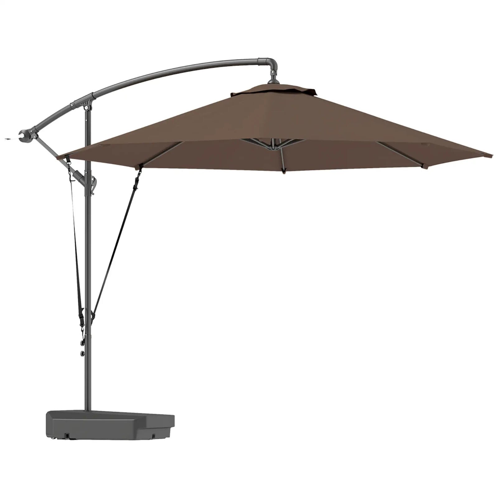 3 m Garden Cantilever Parasol Fillable Base Wind Strap Cover Hanging Umbrella - Home and Garden Furniture Shop - rustic - furniture